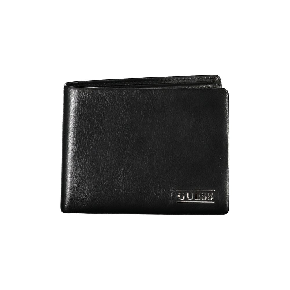 Guess Jeans Sleek Black Leather Bifold Wallet - Luksusmuotia Guess Jeans - Tutustu YVES JAVANNI® 