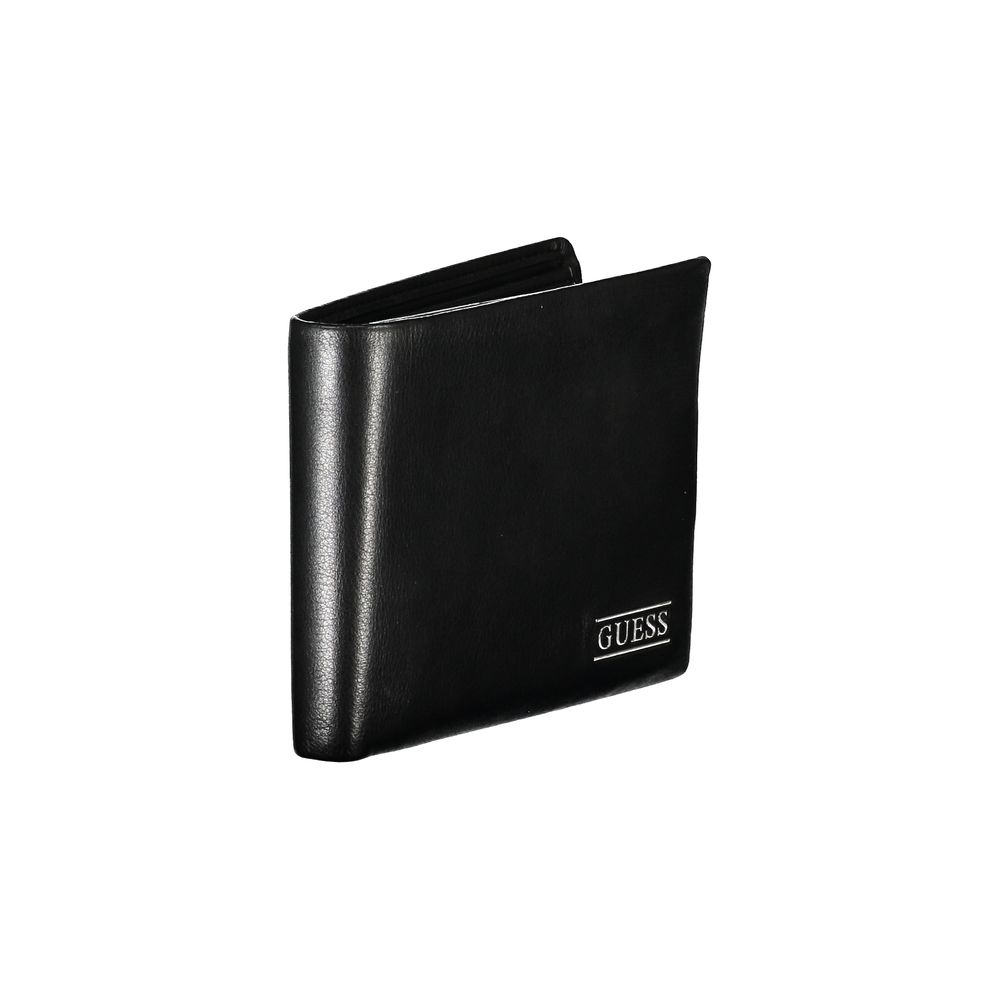 Guess Sleek Black Leather Bifold Wallet - Luksusmuotia Guess Jeans - Tutustu YVES JAVANNI® 