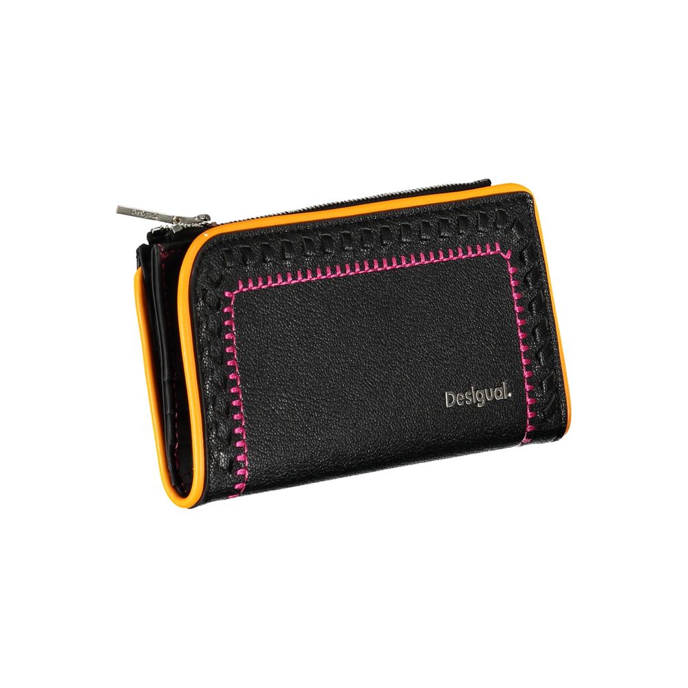 Desigual Elegant Black Two-Compartment Wallet - Luksusmuotia Desigual - Tutustu YVES JAVANNI® 