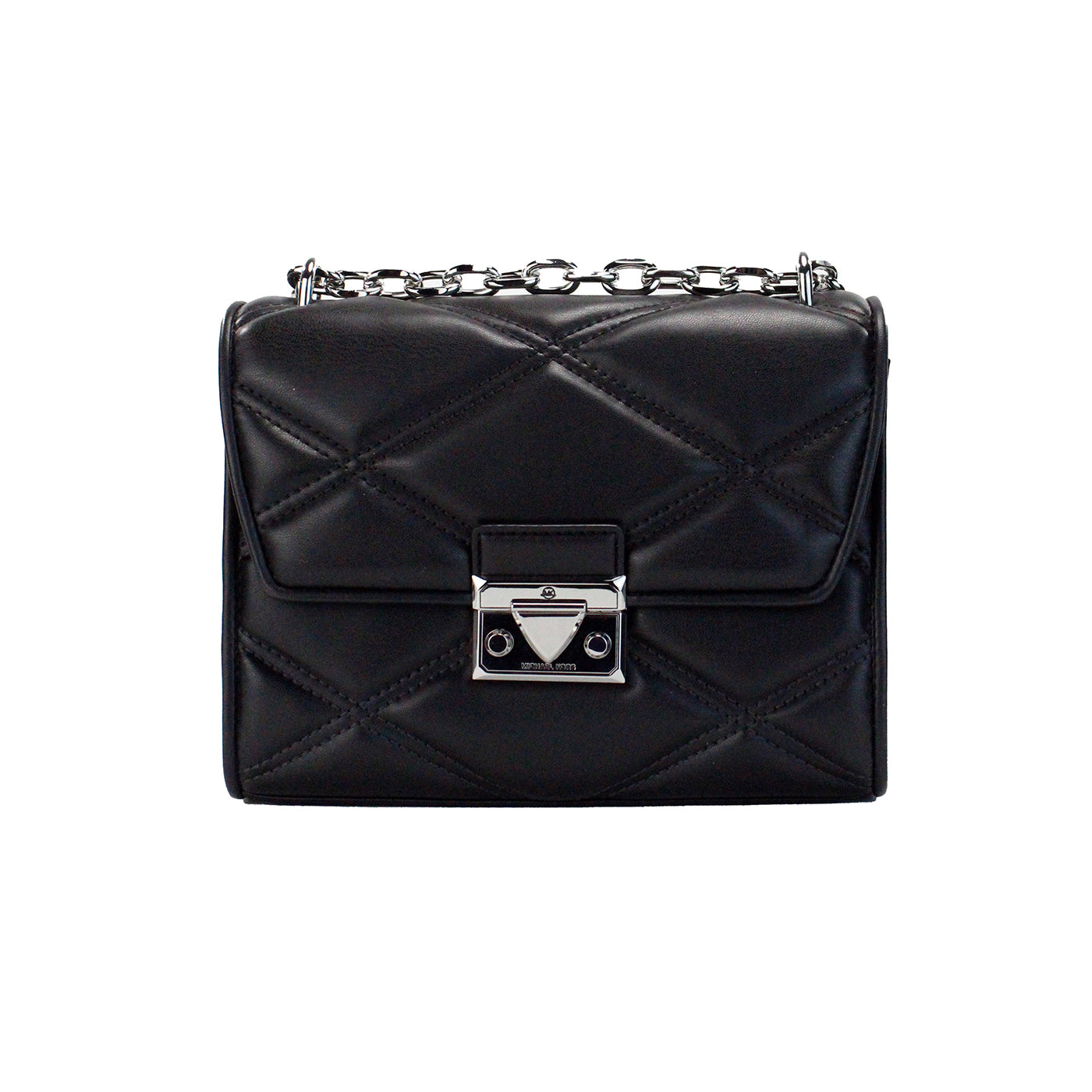 Michael Kors Serena Medium Black Diamond Quilted Faux Leather Flap Shoulder Bag - Luksusmuotia Michael Kors - Tutustu YVES JAVANNI® 