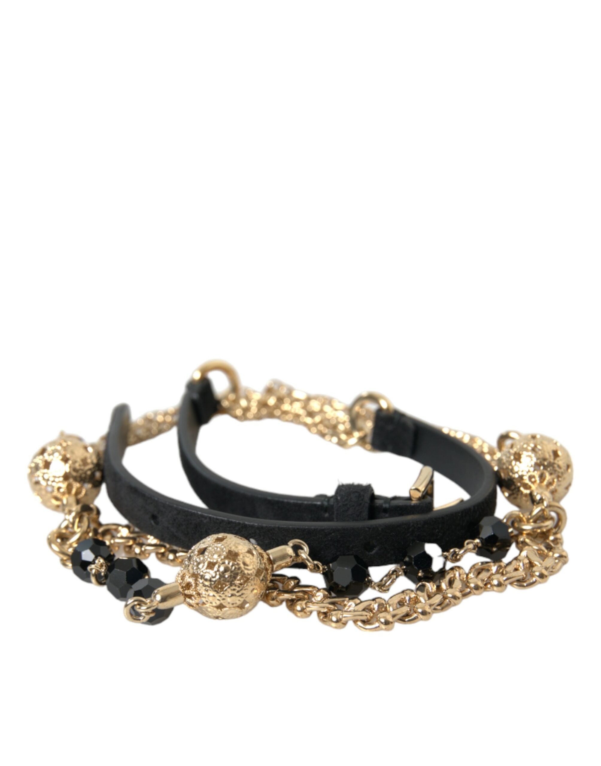 Dolce & Gabbana Elegant Crystal Bounce Leather Waist Belt - Luksusmuotia Dolce & Gabbana - Tutustu YVES JAVANNI® 