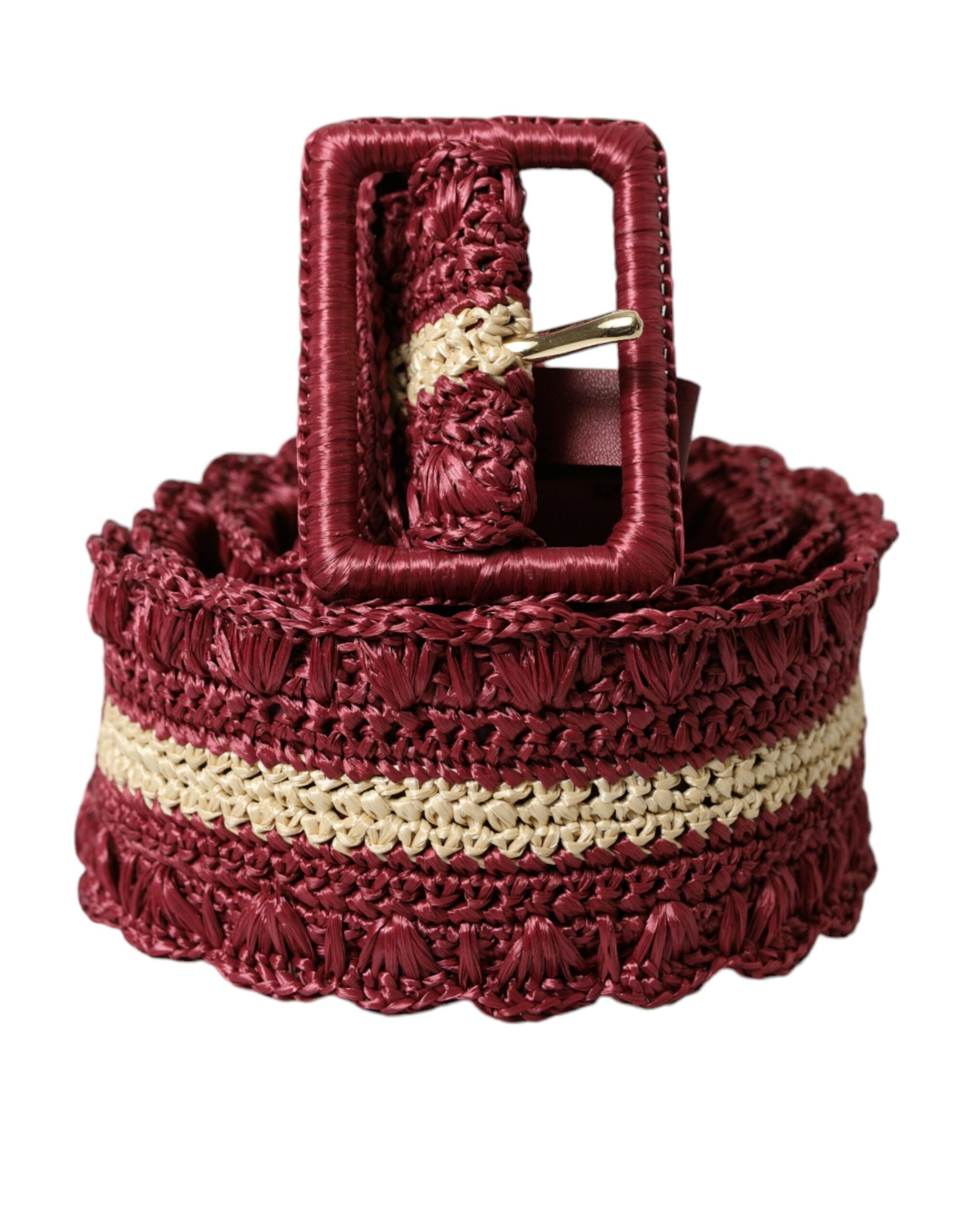 Dolce & Gabbana Maroon Elegance Canvas Waist Belt - Luksuslaukut ja asusteet Dolce & Gabbana - Tutustu YVES JAVANNI® 