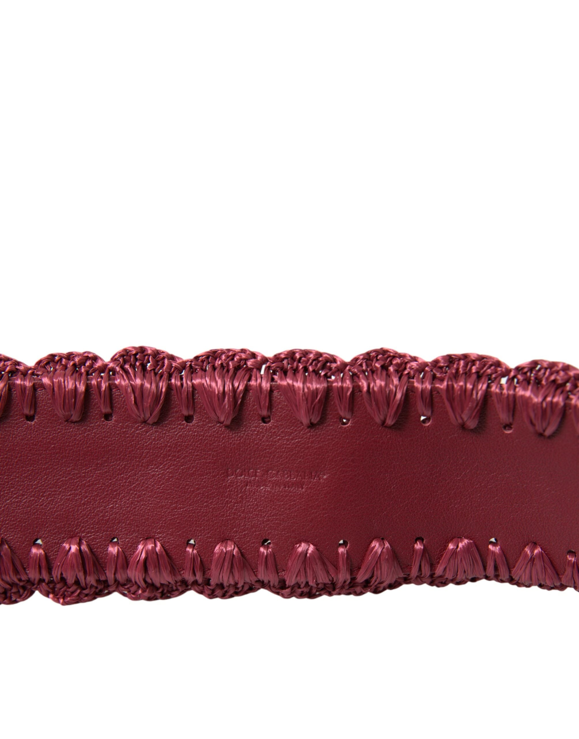 Dolce & Gabbana Maroon Elegance Canvas Waist Belt - Luksuslaukut ja asusteet Dolce & Gabbana - Tutustu YVES JAVANNI® 