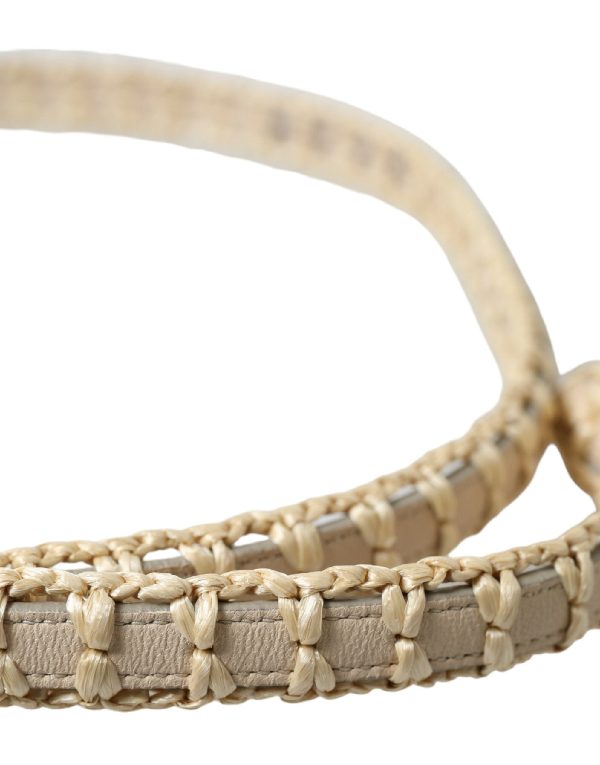 Dolce & Gabbana Elegant Beige Leather Waist Belt - Luksusmuotia Dolce & Gabbana - Tutustu YVES JAVANNI® 