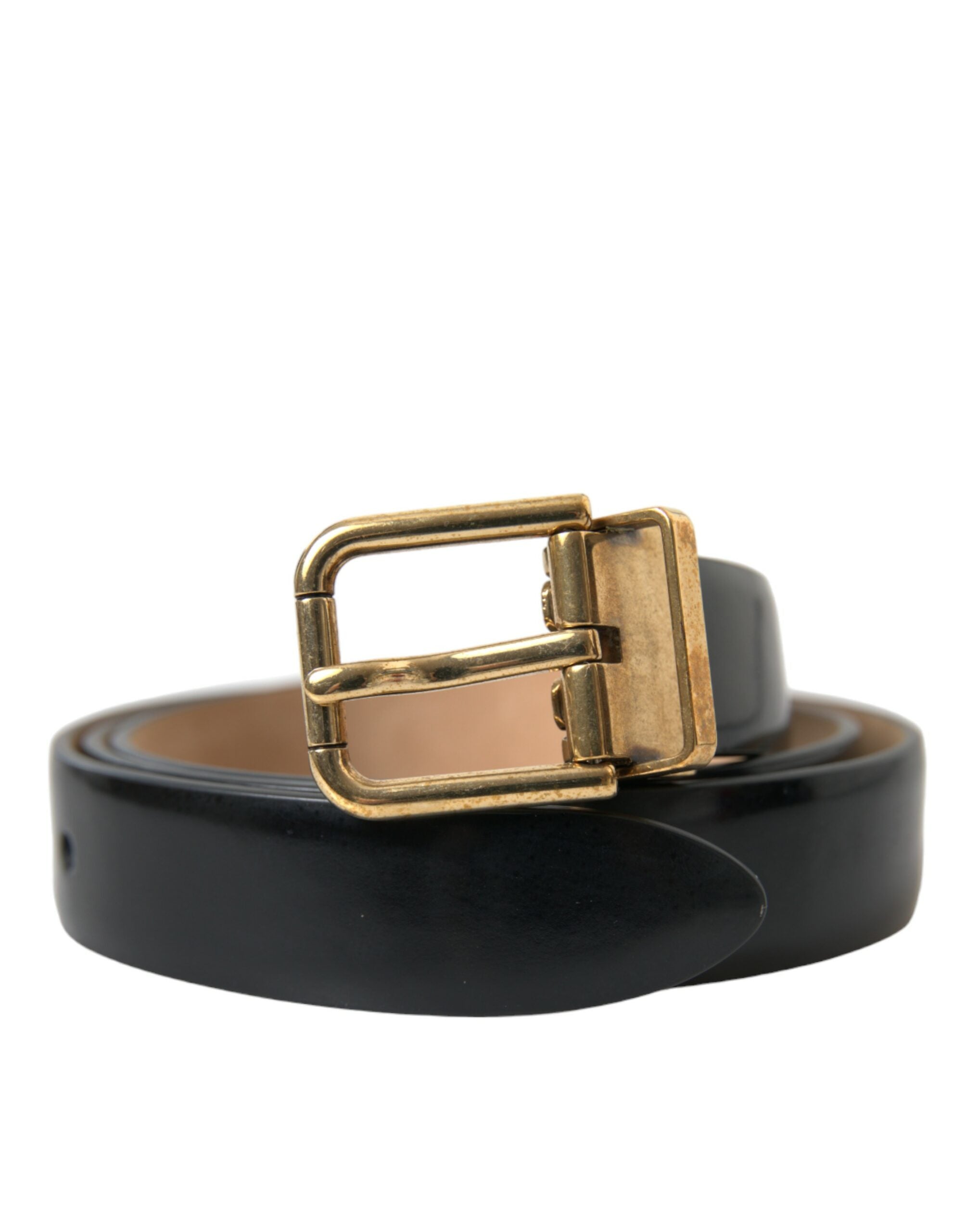 Dolce & Gabbana Elegant Black Leather Waist Belt with Logo Buckle - Luksusmuotia Dolce & Gabbana - Tutustu YVES JAVANNI® 