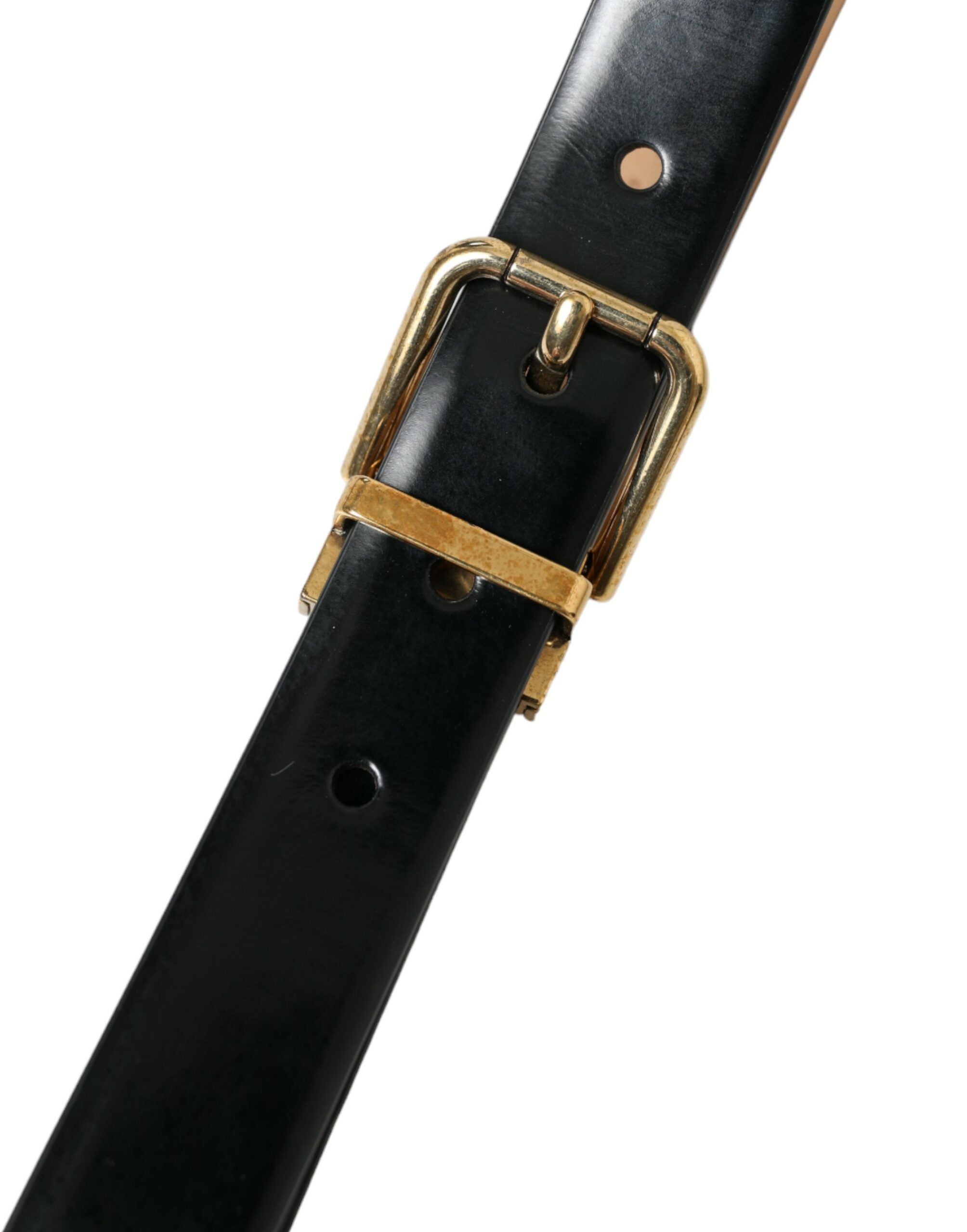 Dolce & Gabbana Elegant Black Leather Waist Belt with Logo Buckle - Luksusmuotia Dolce & Gabbana - Tutustu YVES JAVANNI® 