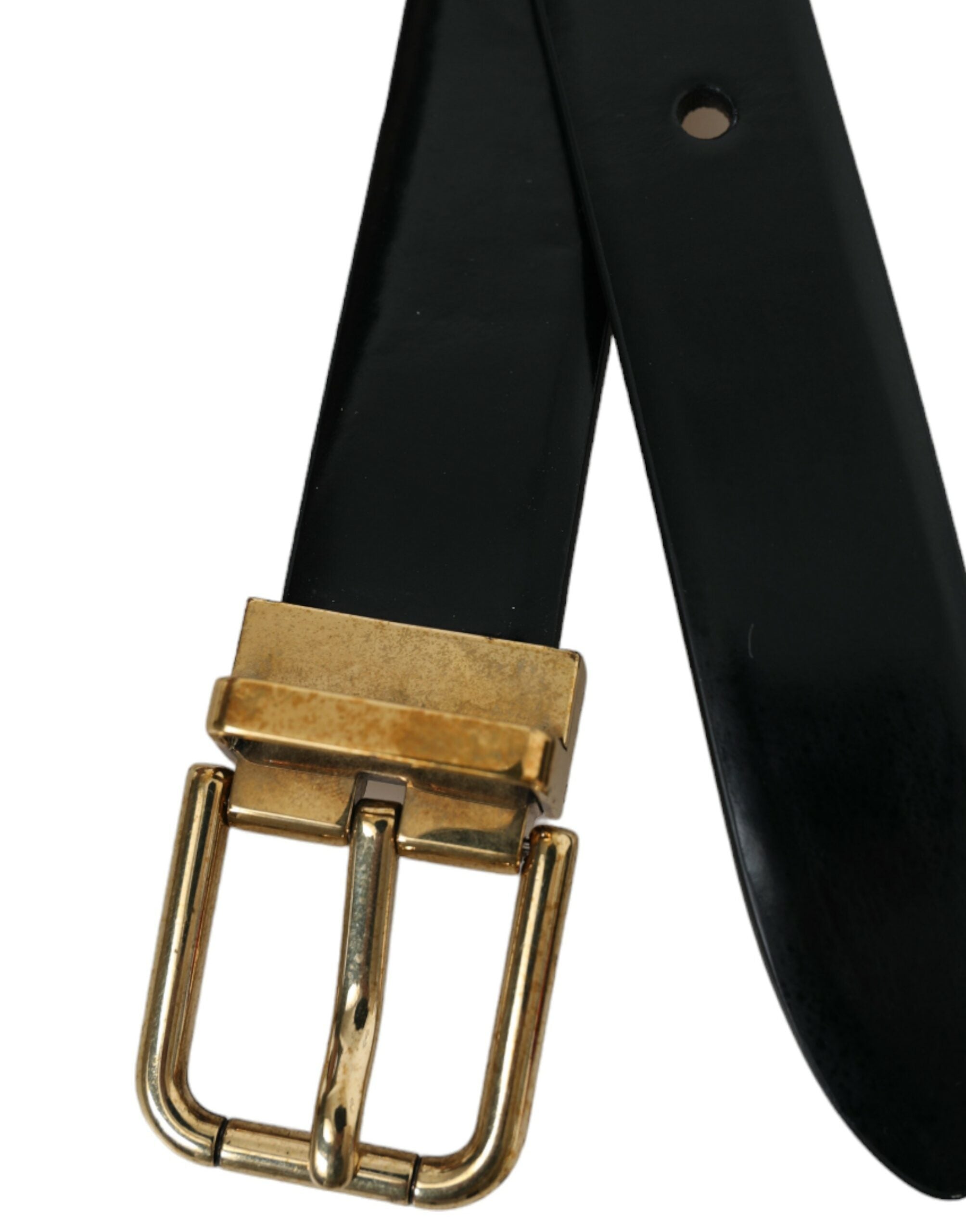 Dolce & Gabbana Elegant Black Leather Waist Belt with Logo Buckle - Luksusmuotia Dolce & Gabbana - Tutustu YVES JAVANNI® 