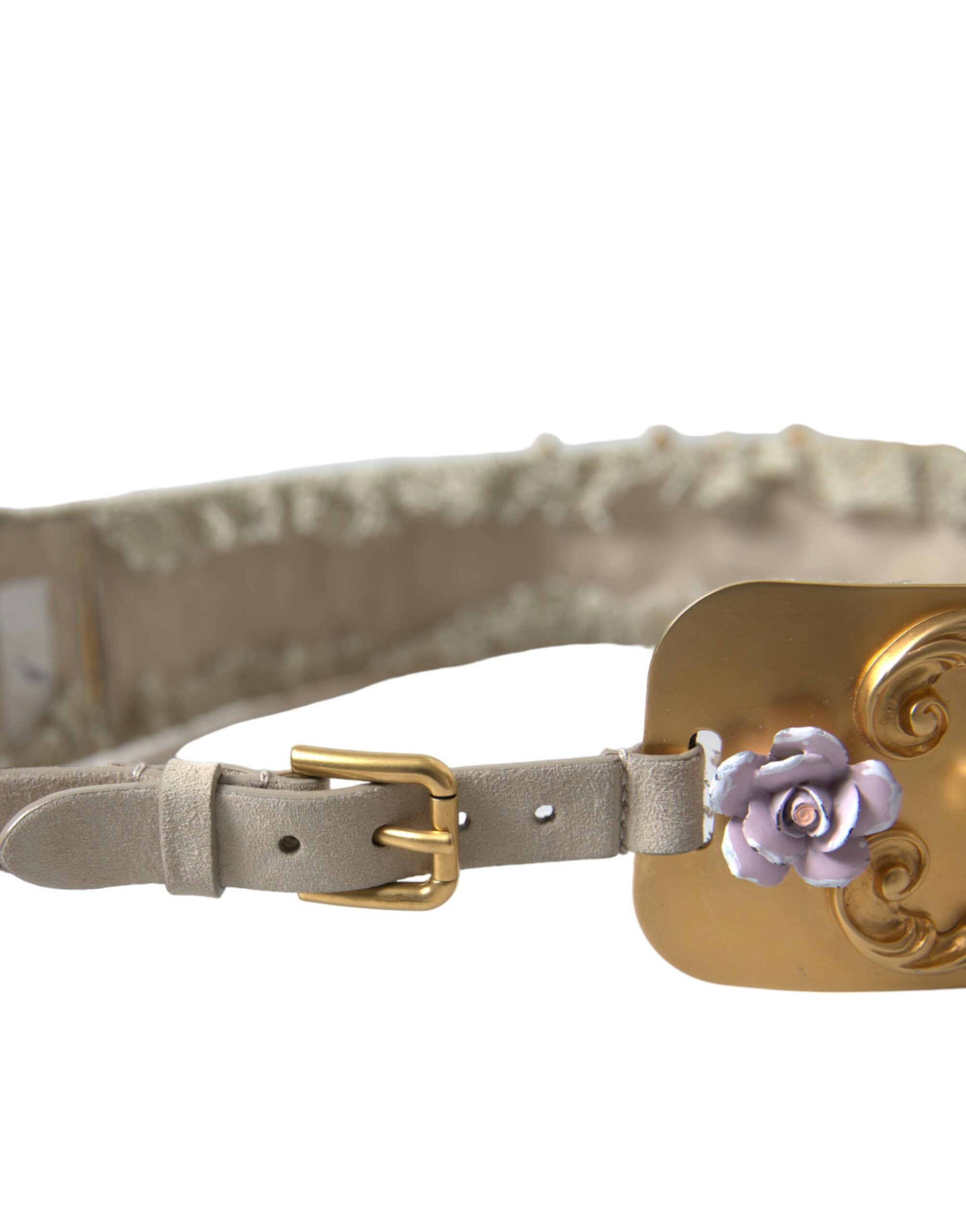 Dolce & Gabbana Elegant Gold-Tone Faux Pearl Floral Belt - Luksusmuotia Dolce & Gabbana - Tutustu YVES JAVANNI® 