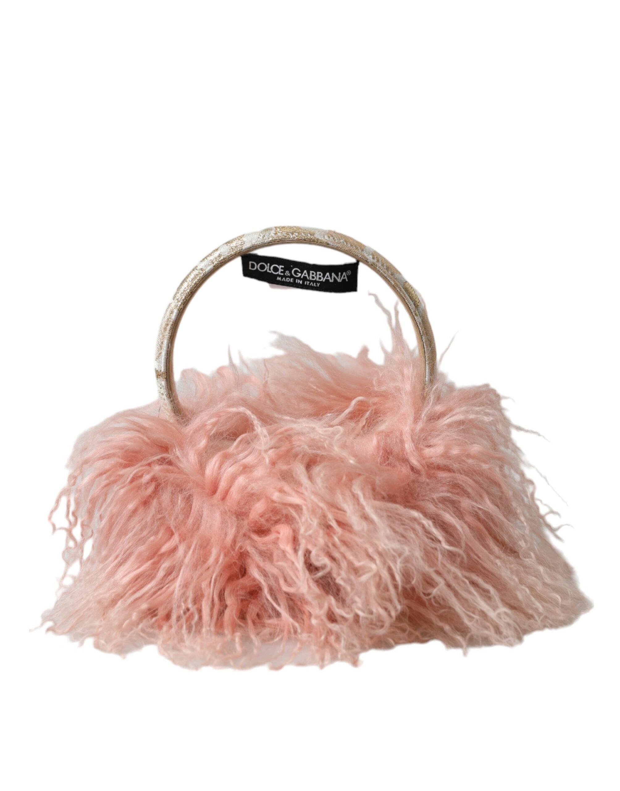 Dolce & Gabbana Elegant Pink Fur Earmuffs - Winter Chic Accessory - Luksusmuotia Dolce & Gabbana - Tutustu YVES JAVANNI® 