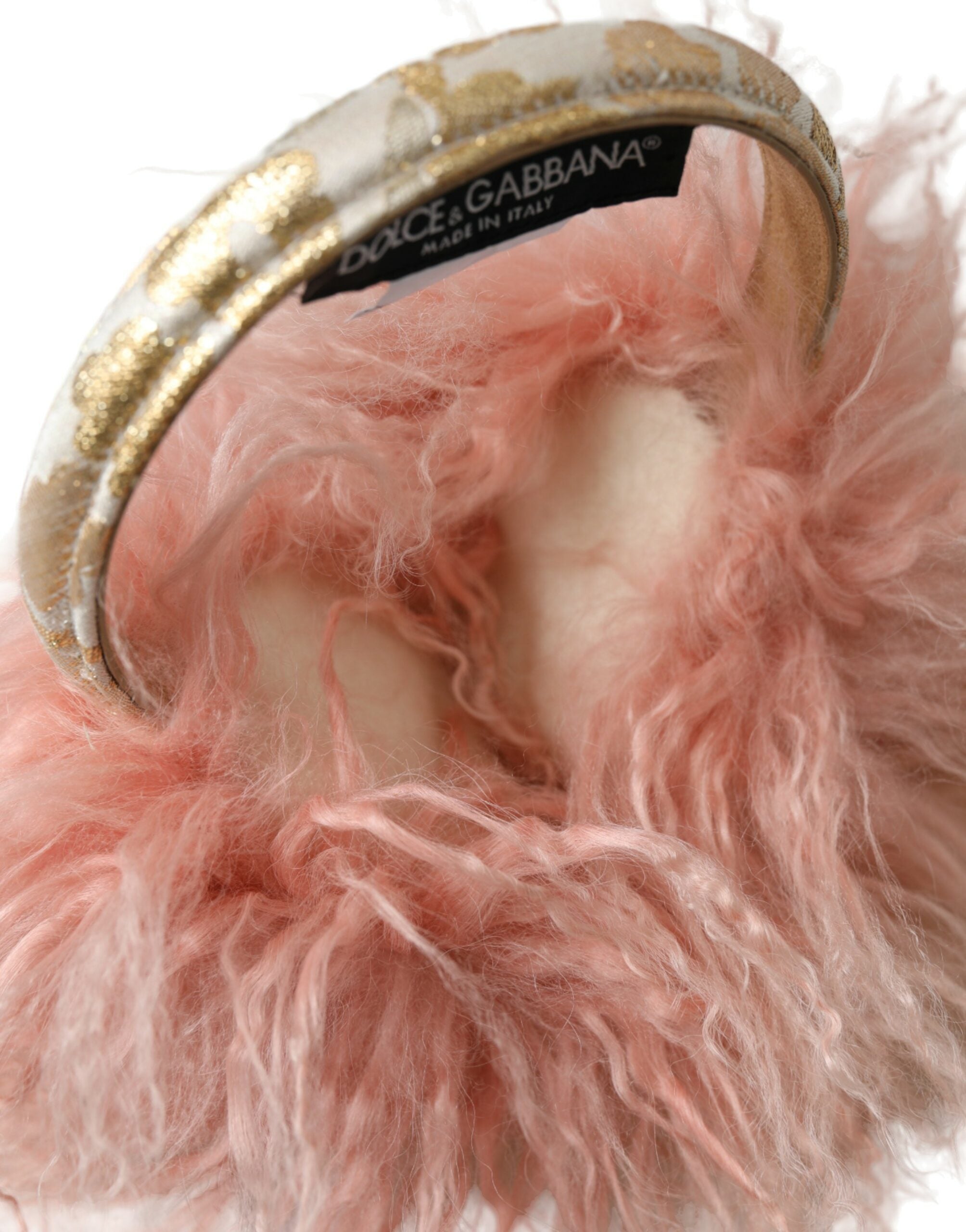 Dolce & Gabbana Elegant Pink Fur Earmuffs - Winter Chic Accessory - Luksusmuotia Dolce & Gabbana - Tutustu YVES JAVANNI® 