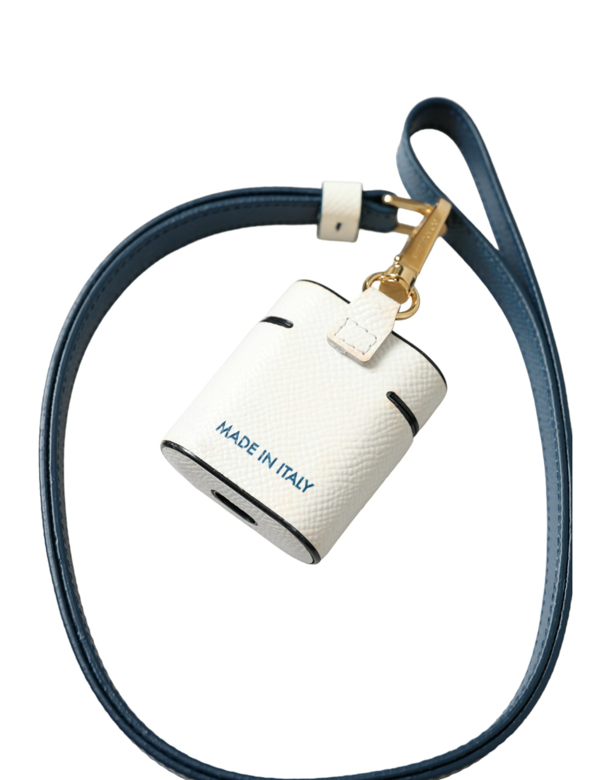 Dolce & Gabbana Chic Leather Airpods Case in Blue & White - Luksusmuotia Dolce & Gabbana - Tutustu YVES JAVANNI® 