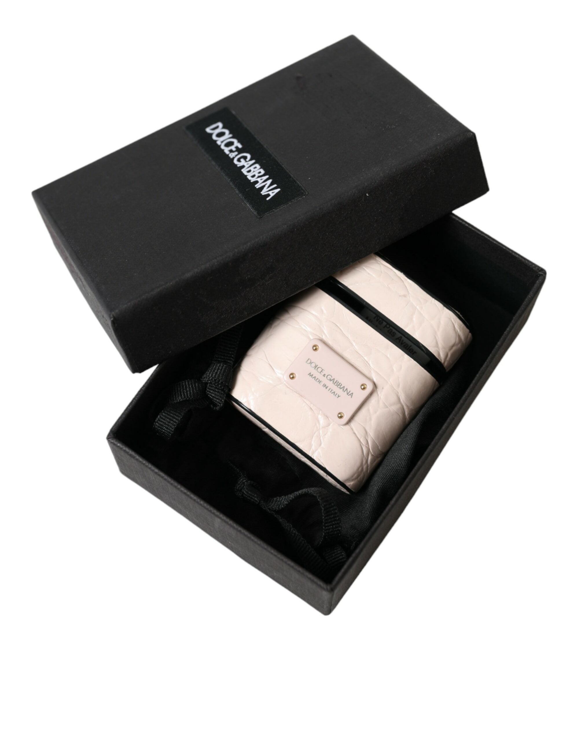 Dolce & Gabbana Elegant Light Pink Leather Airpod Case - Luksusmuotia Dolce & Gabbana - Tutustu YVES JAVANNI® 