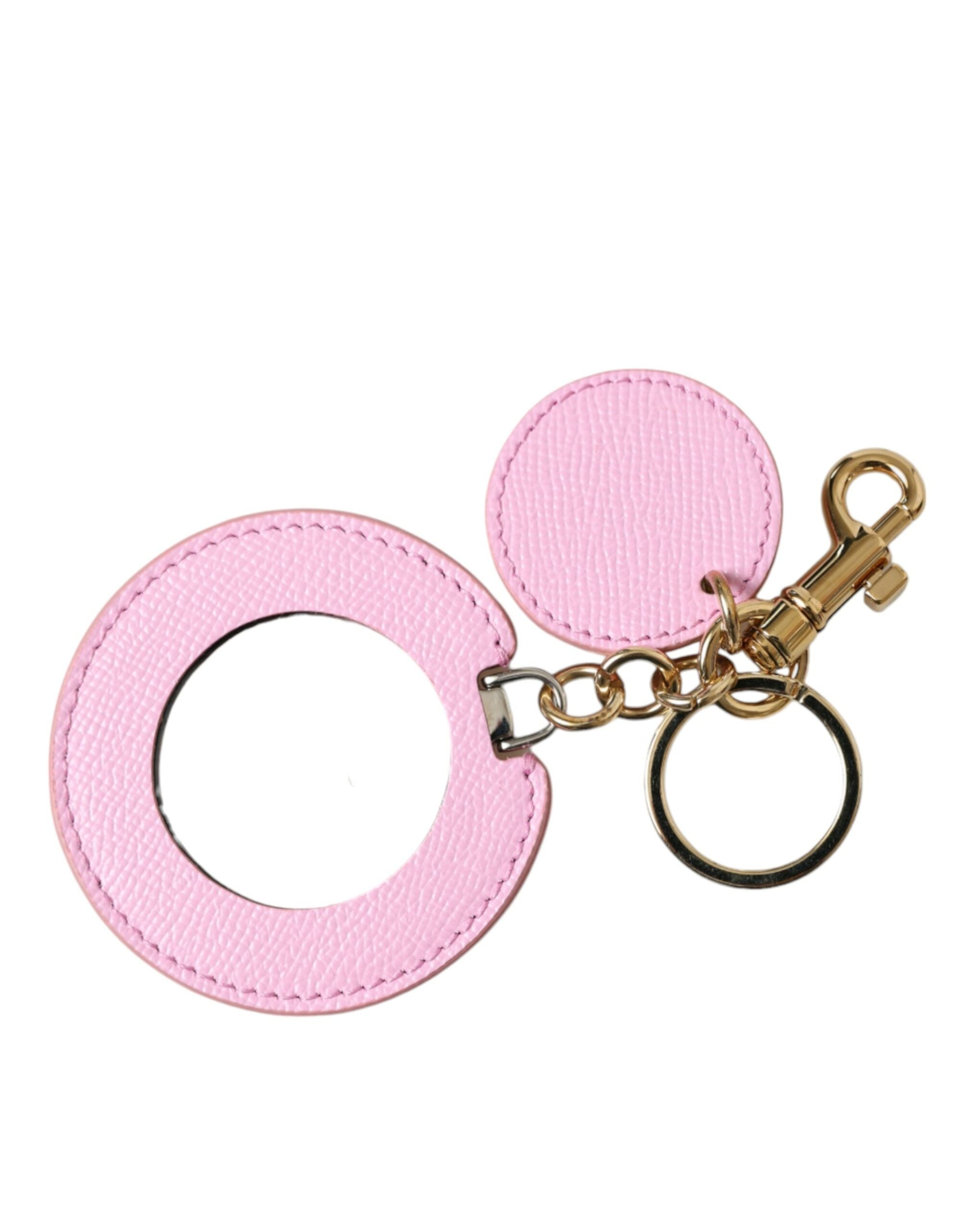 Dolce & Gabbana Elegant Pink Gold Leather Keychain - Luksusmuotia Dolce & Gabbana - Tutustu YVES JAVANNI® 