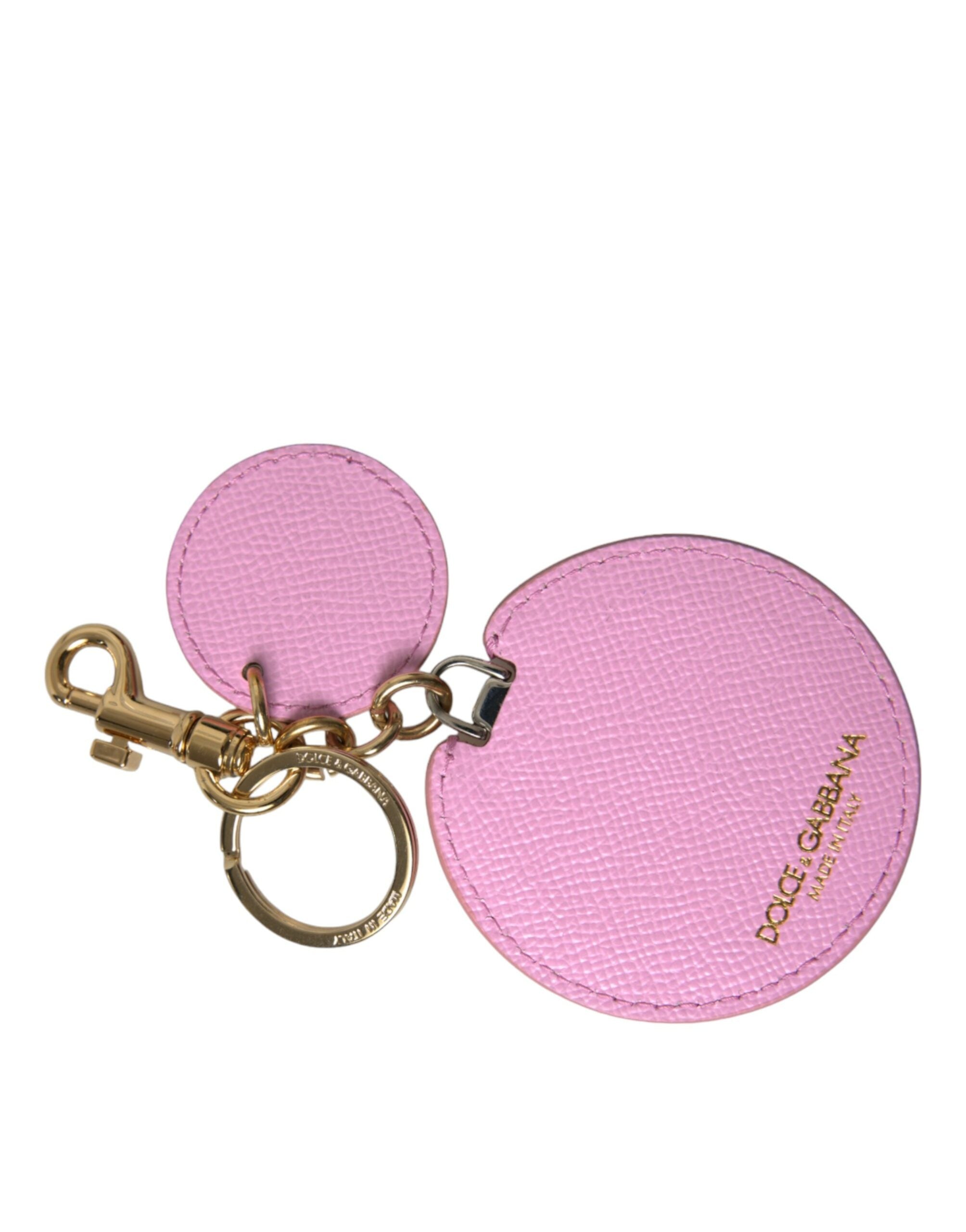 Dolce & Gabbana Elegant Pink Gold Leather Keychain - Luksusmuotia Dolce & Gabbana - Tutustu YVES JAVANNI® 