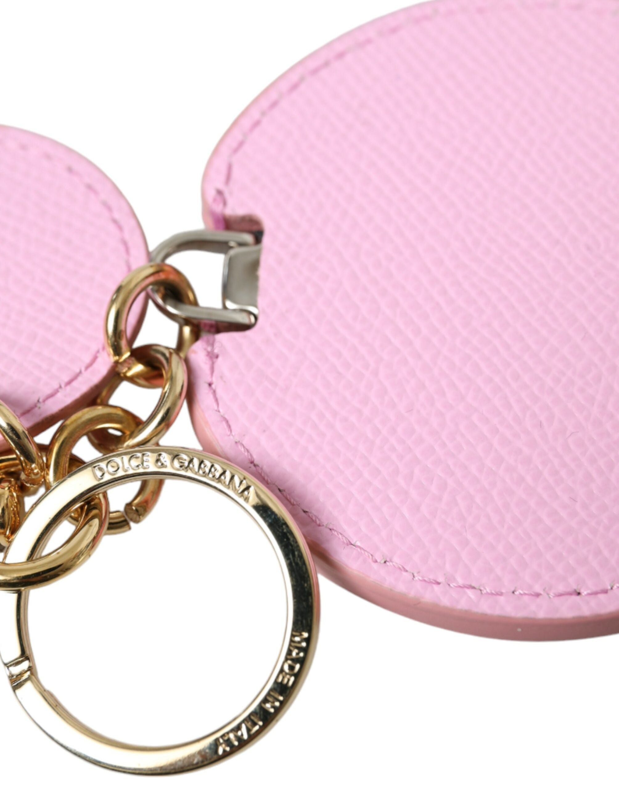 Dolce & Gabbana Elegant Pink Gold Leather Keychain - Luksusmuotia Dolce & Gabbana - Tutustu YVES JAVANNI® 