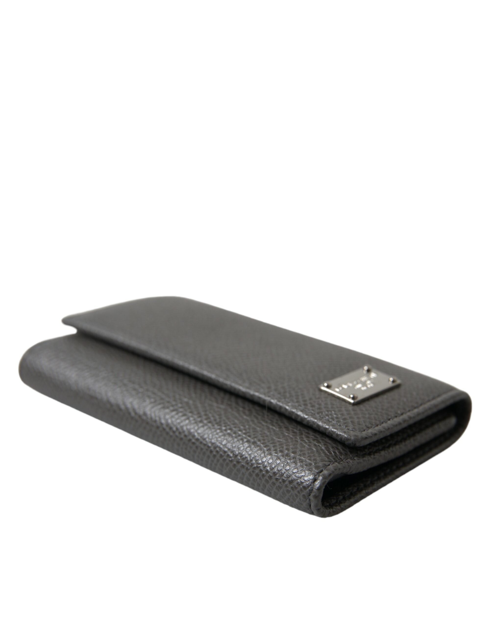 Dolce & Gabbana Chic Gray Leather Trifold Key Holder - Luksusmuotia Dolce & Gabbana - Tutustu YVES JAVANNI® 