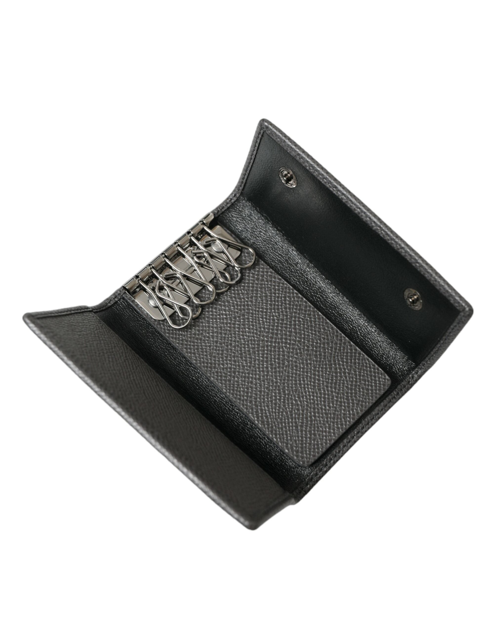 Dolce & Gabbana Chic Gray Leather Trifold Key Holder - Luksusmuotia Dolce & Gabbana - Tutustu YVES JAVANNI® 