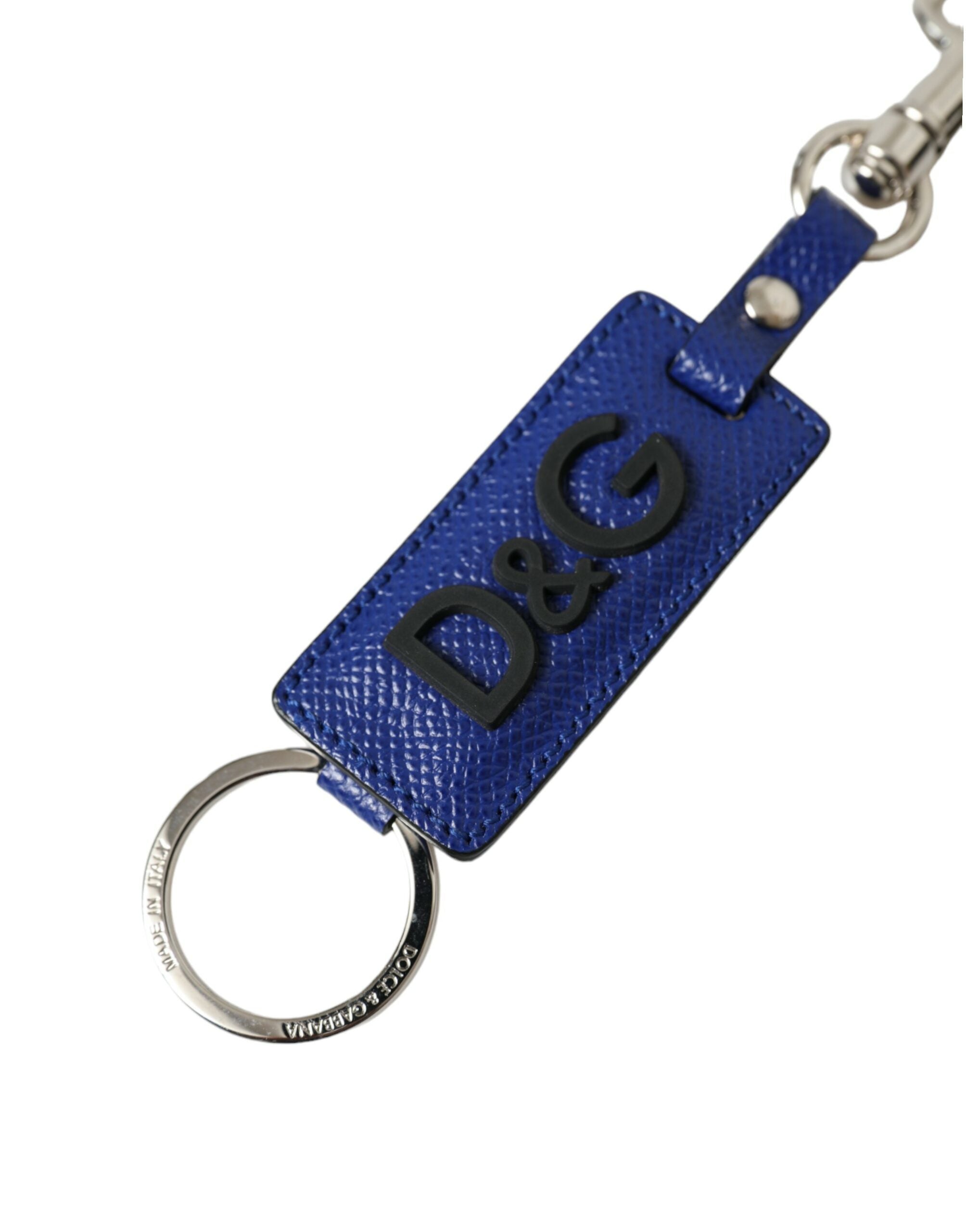 Dolce & Gabbana Elegant Blue Trifold Calf Leather Key Holder - Luksusmuotia Dolce & Gabbana - Tutustu YVES JAVANNI® 