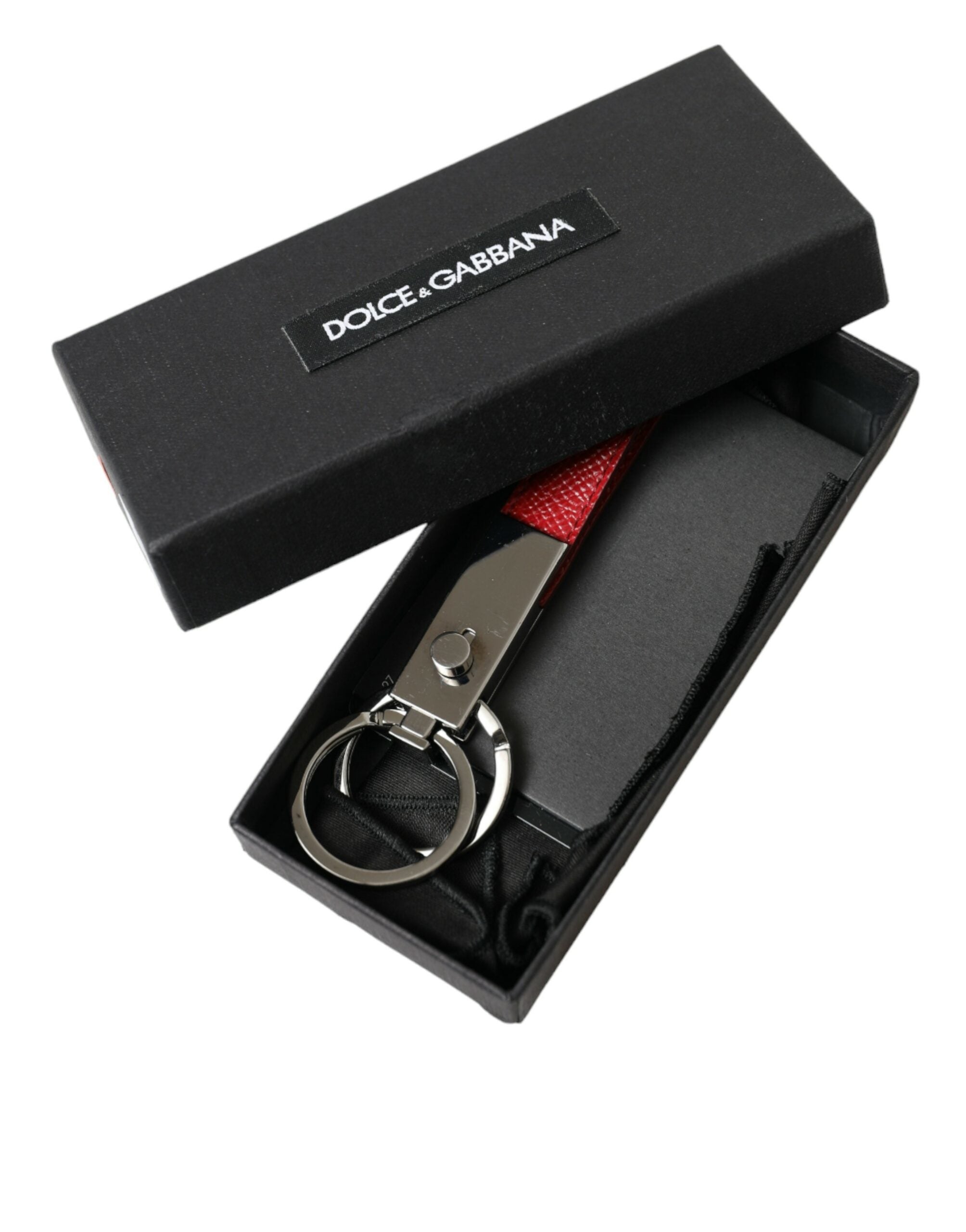 Dolce & Gabbana Elegant Red Leather Trifold Key Holder Case - Luksusmuotia Dolce & Gabbana - Tutustu YVES JAVANNI® 