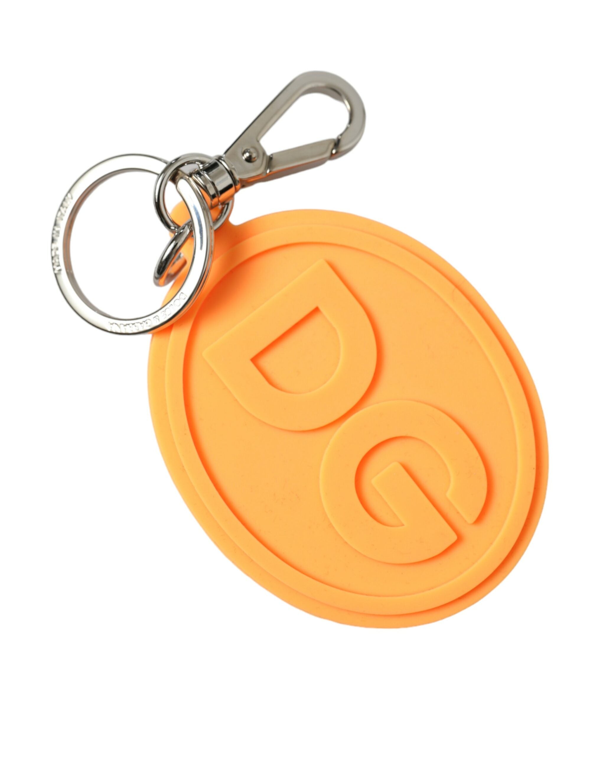 Dolce & Gabbana Elegant Orange Charm Keyring with Silver Detail - Luksusmuotia Dolce & Gabbana - Tutustu YVES JAVANNI® 