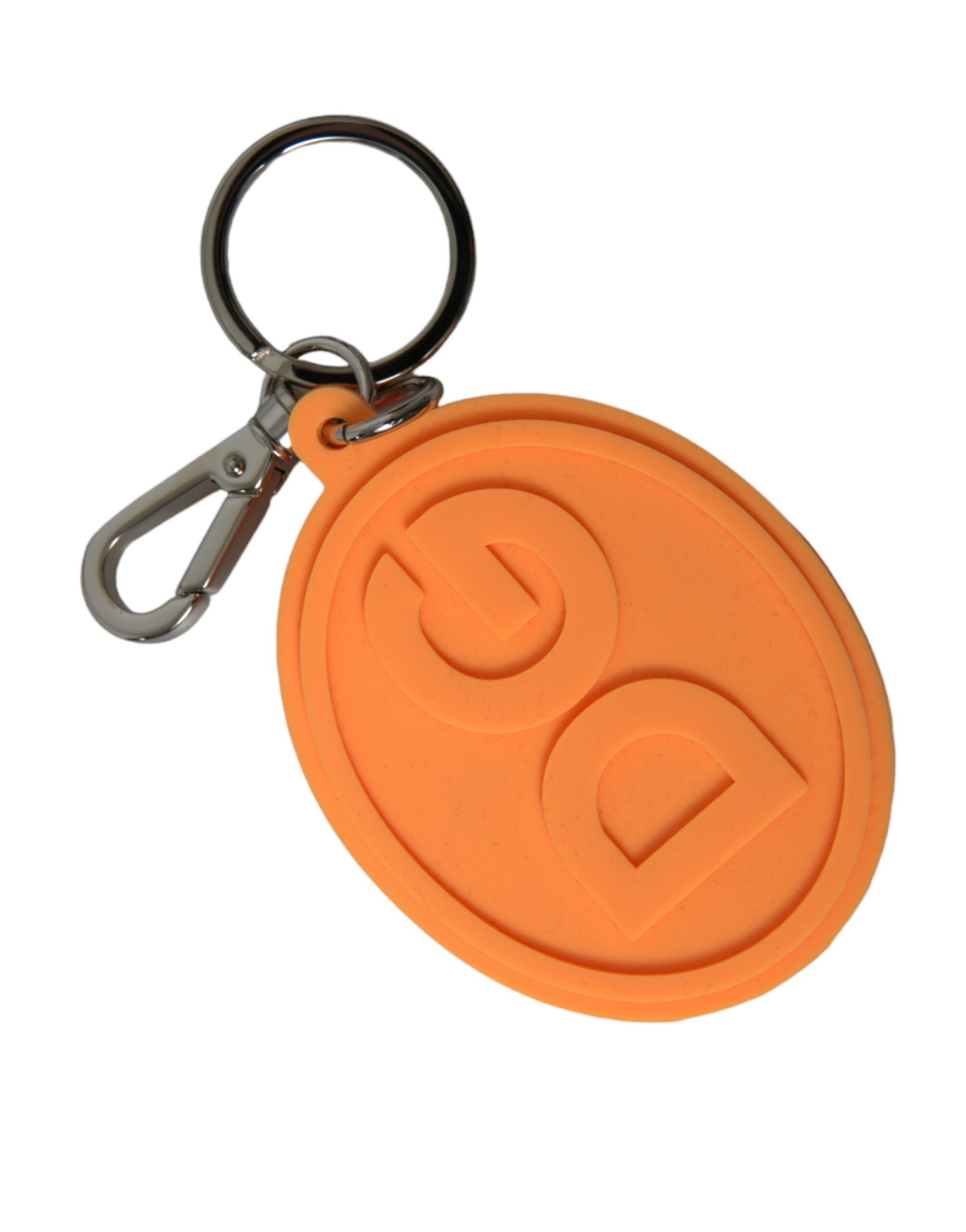 Dolce & Gabbana Elegant Orange Charm Keyring with Silver Detail - Luksusmuotia Dolce & Gabbana - Tutustu YVES JAVANNI® 