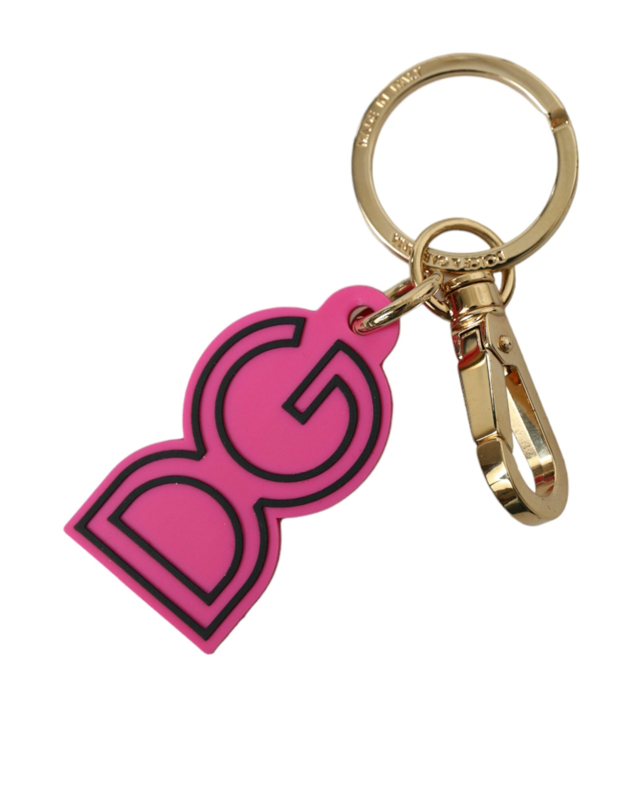 Dolce & Gabbana Chic Gold and Pink Logo Keychain - Luksusmuotia Dolce & Gabbana - Tutustu YVES JAVANNI® 