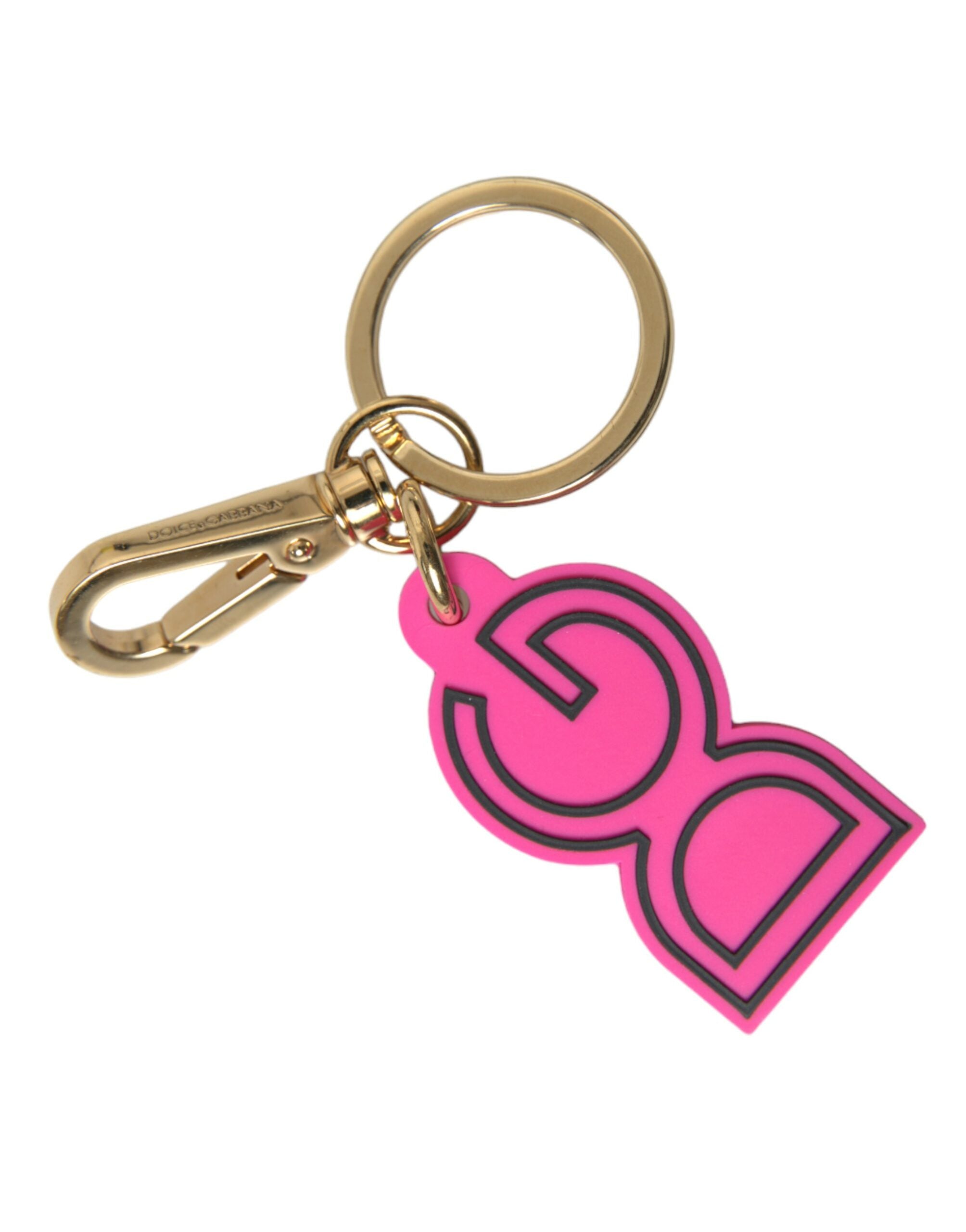 Dolce & Gabbana Chic Gold and Pink Logo Keychain - Luksusmuotia Dolce & Gabbana - Tutustu YVES JAVANNI® 