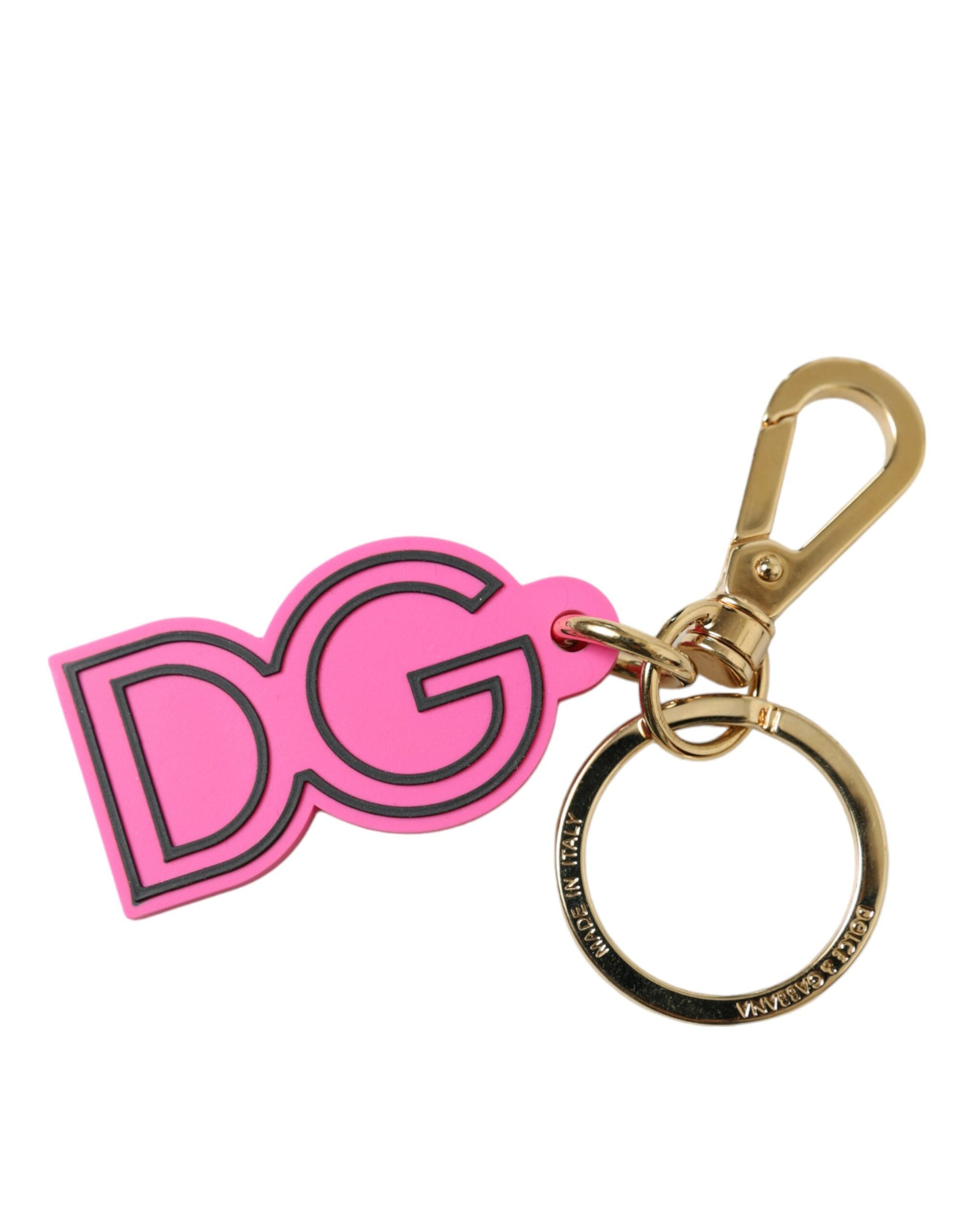 Dolce & Gabbana Chic Gold and Pink Logo Keychain - Luksusmuotia Dolce & Gabbana - Tutustu YVES JAVANNI® 