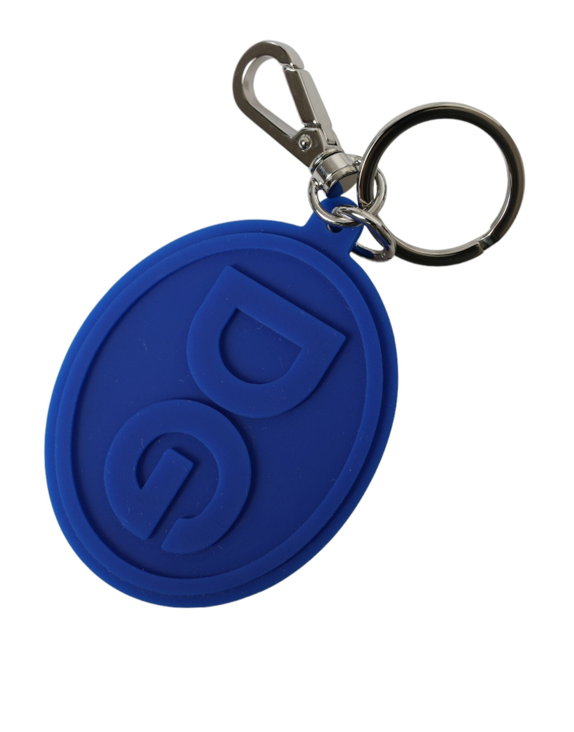 Dolce & Gabbana Elegant Blue Rubber Keychain with Brass Accents - Luksusmuotia Dolce & Gabbana - Tutustu YVES JAVANNI® 