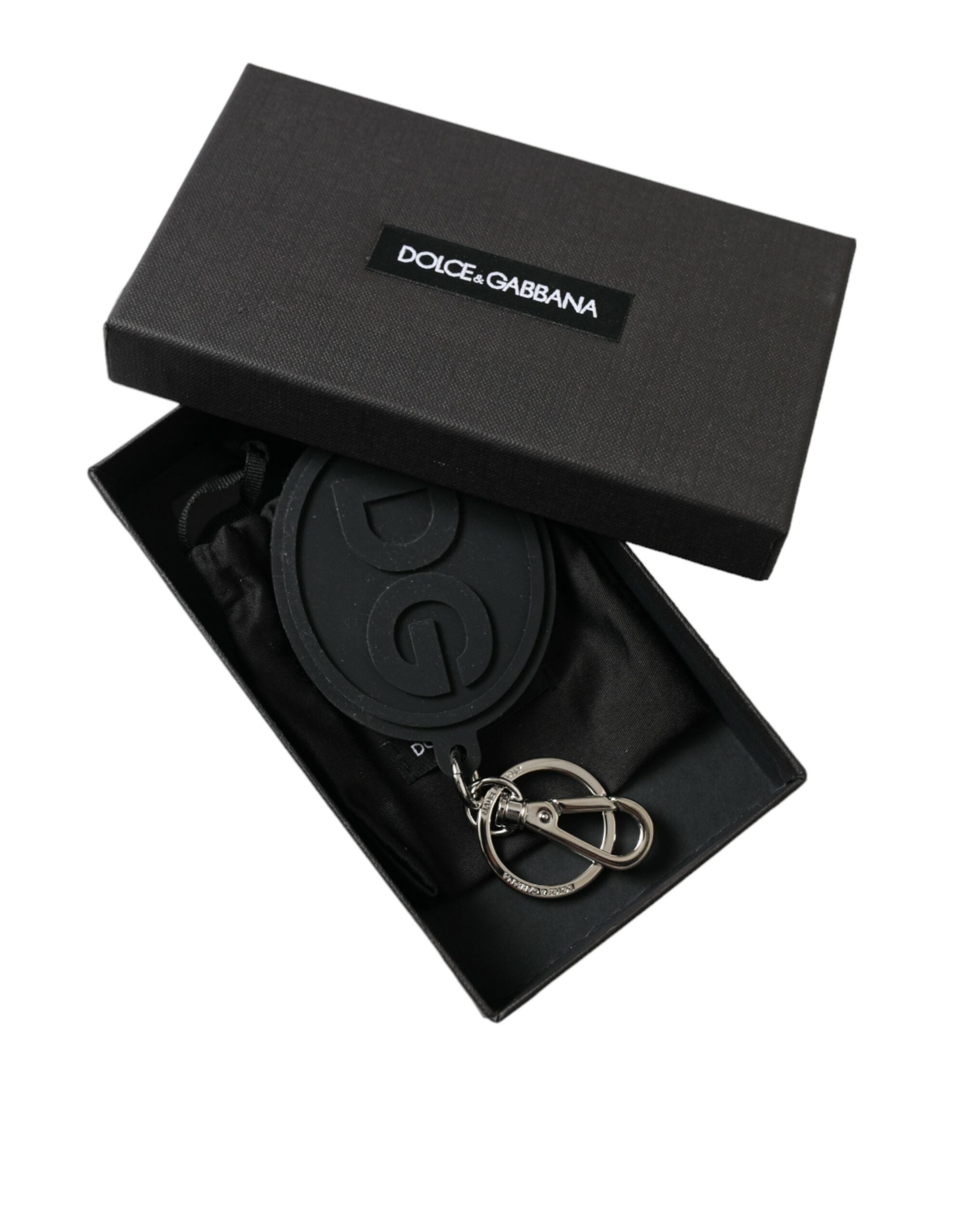 Dolce & Gabbana Chic Black and Silver Logo Keychain - Luksusmuotia Dolce & Gabbana - Tutustu YVES JAVANNI® 