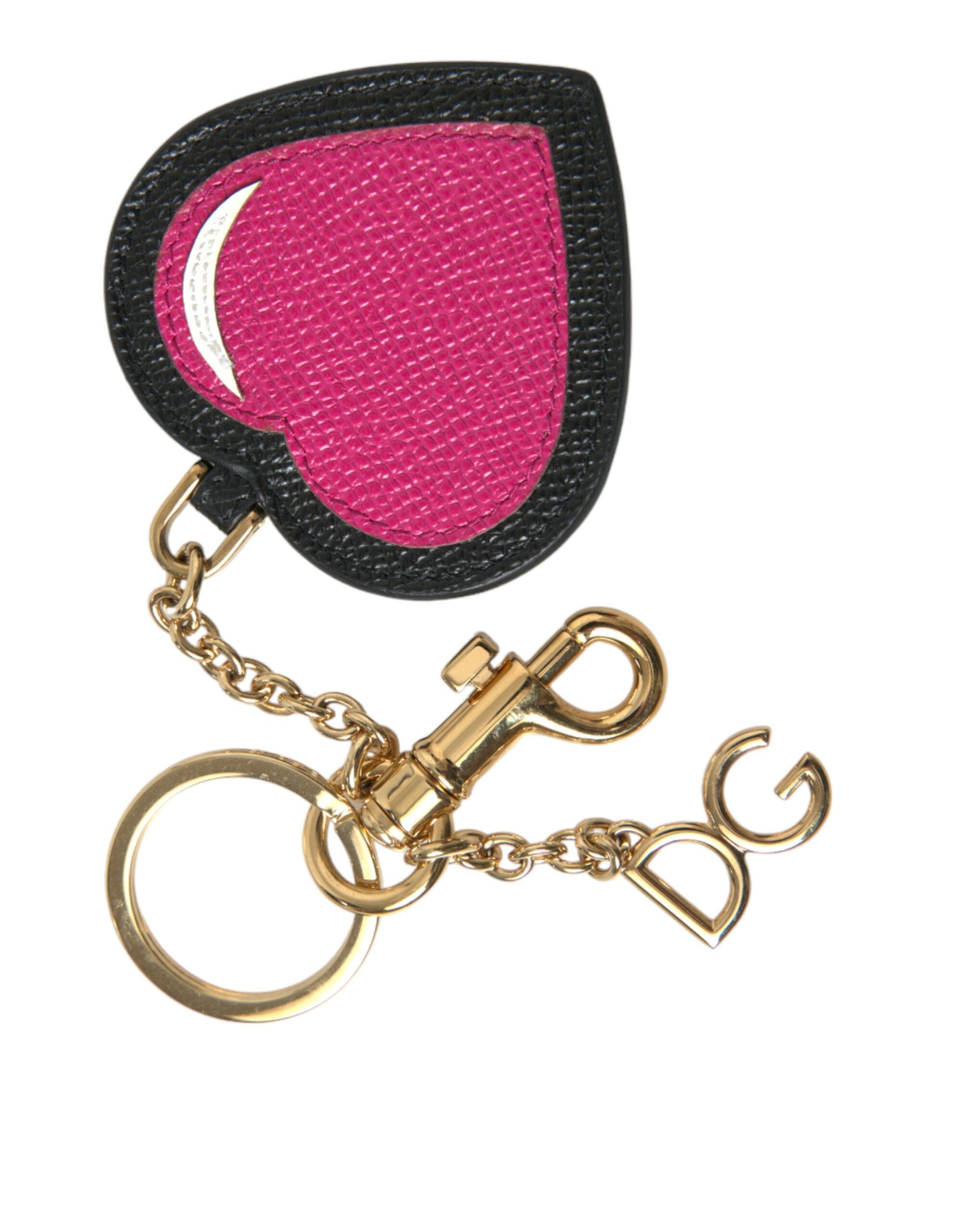 Dolce & Gabbana Stunning Gold and Pink Leather Keychain - Luksuslaukut ja asusteet Dolce & Gabbana - Tutustu YVES JAVANNI® 