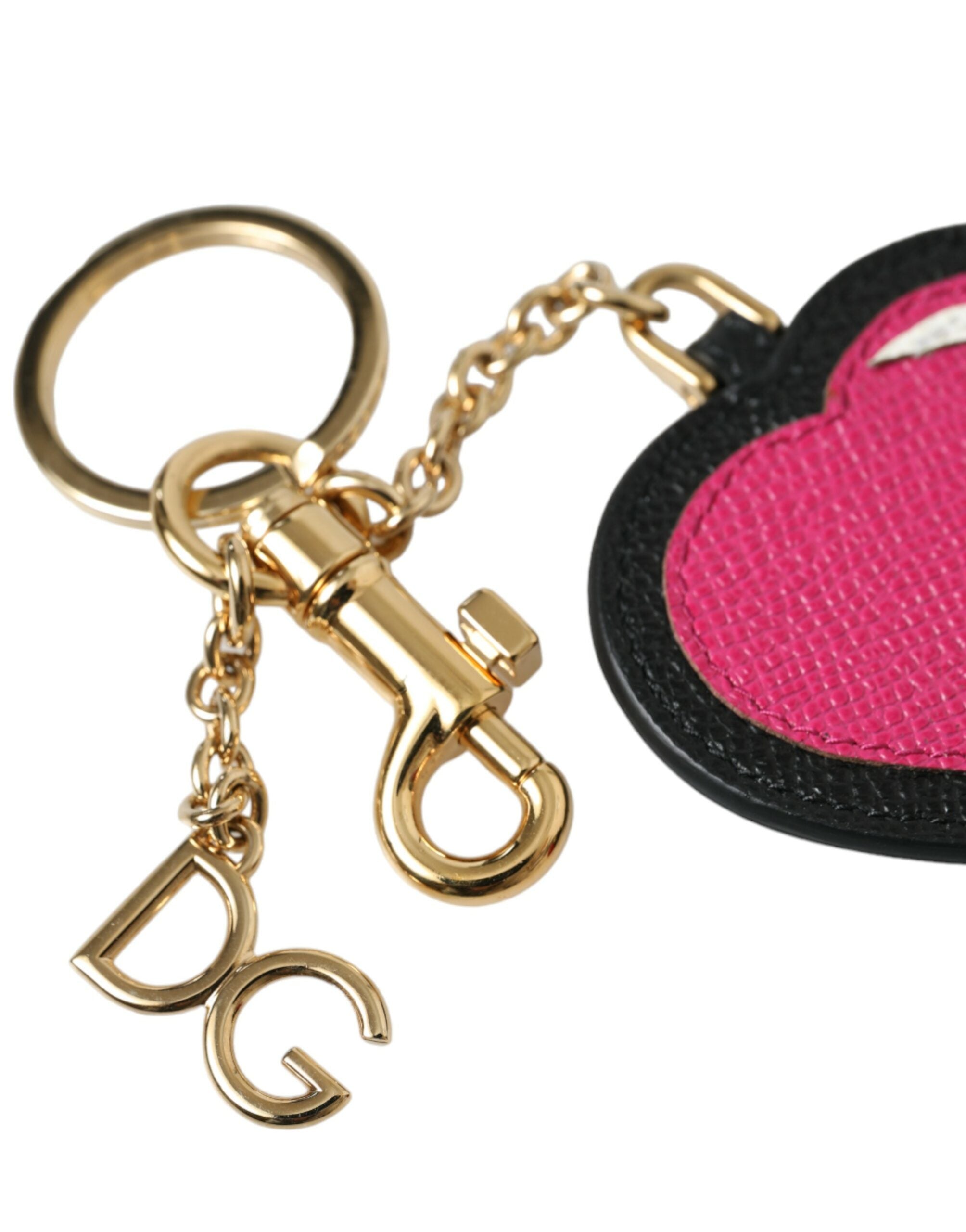 Dolce & Gabbana Stunning Gold and Pink Leather Keychain - Luksuslaukut ja asusteet Dolce & Gabbana - Tutustu YVES JAVANNI® 