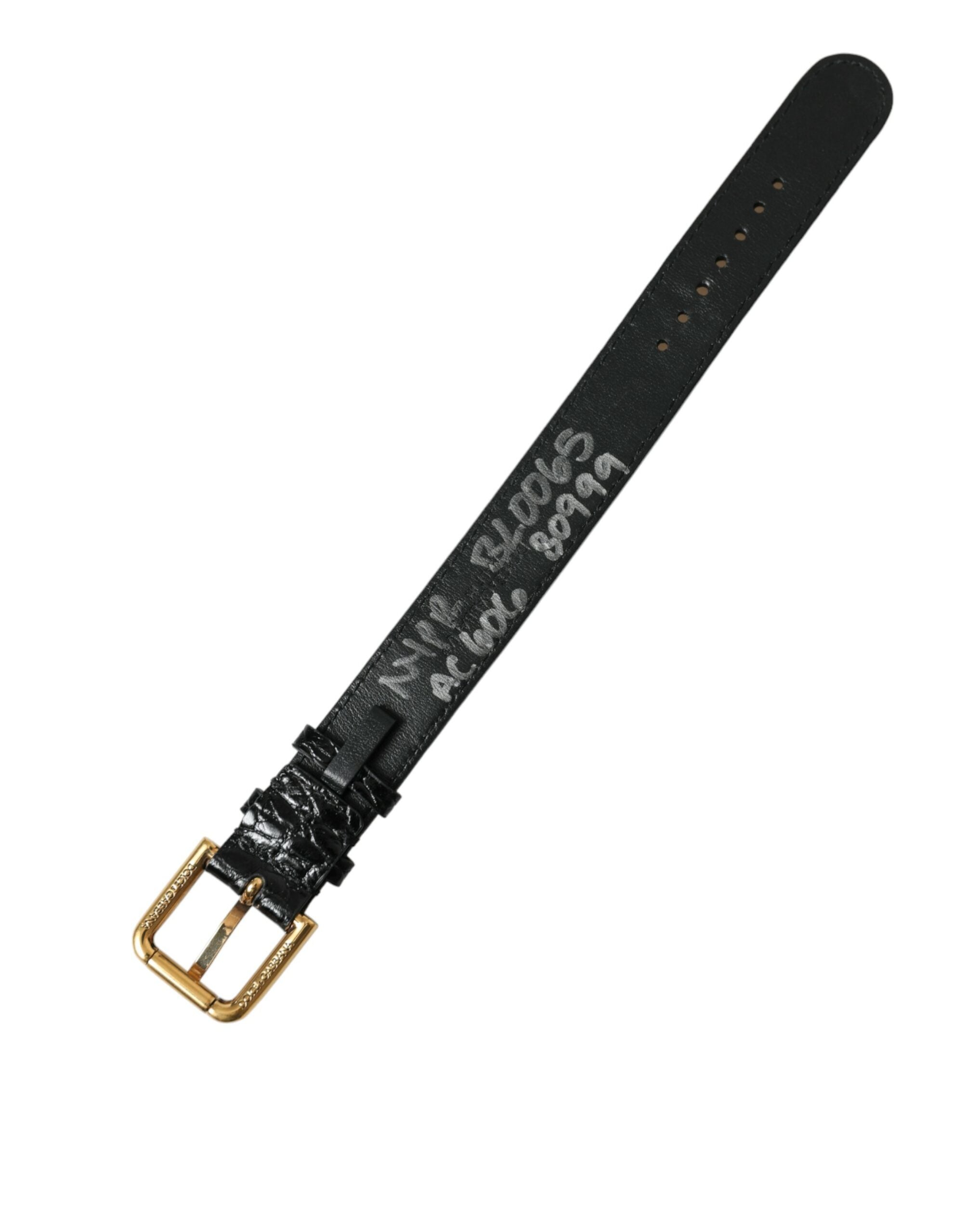 Dolce & Gabbana Elegant Gold Black Leather Bracelet - Luksusmuotia Dolce & Gabbana - Tutustu YVES JAVANNI® 