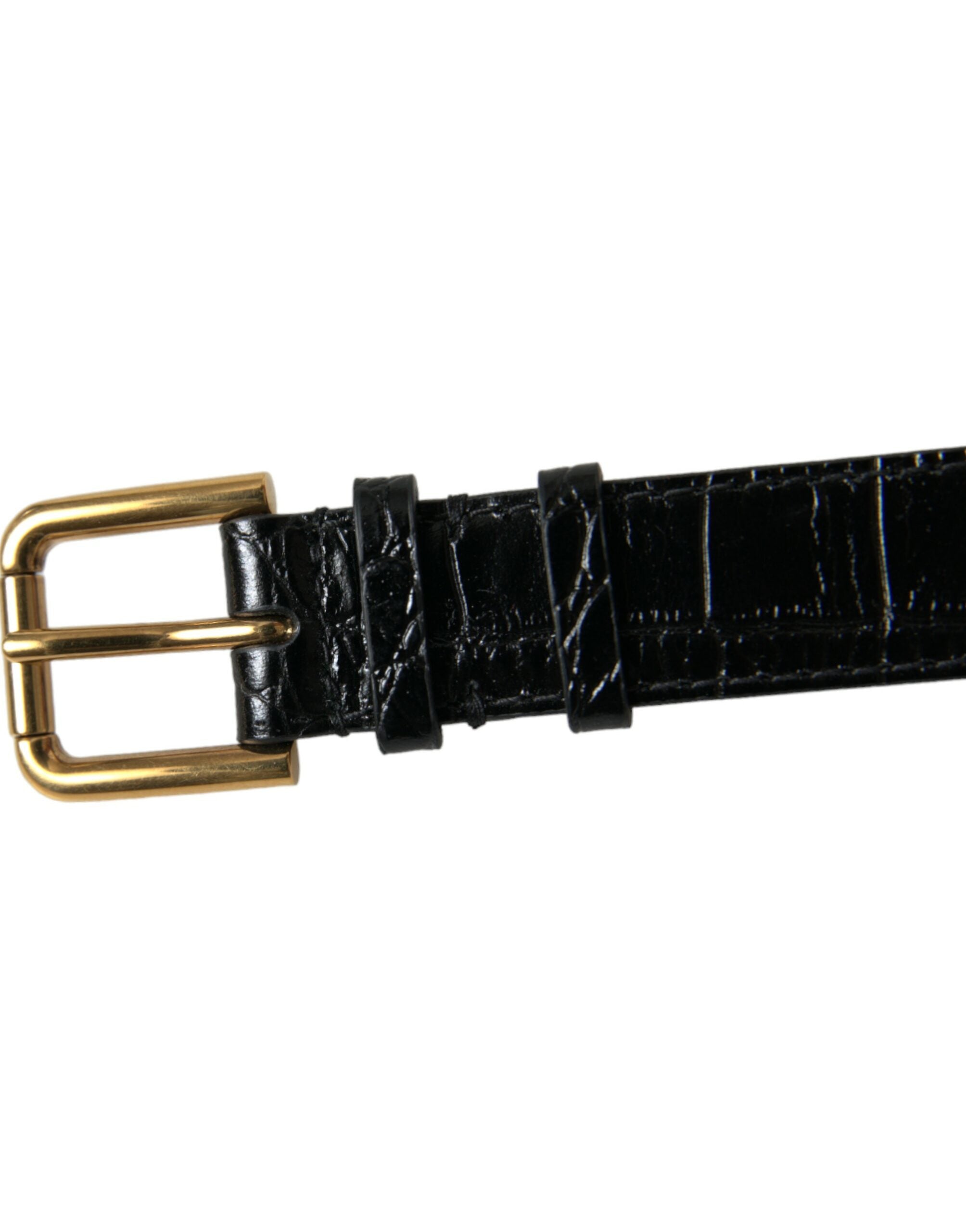 Dolce & Gabbana Elegant Gold Black Leather Bracelet - Luksuslaukut ja asusteet Dolce & Gabbana - Tutustu YVES JAVANNI® 