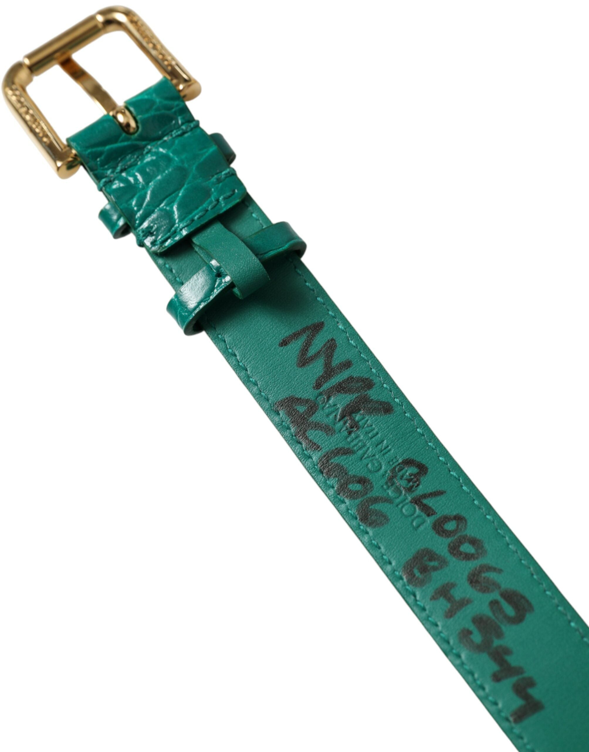 Dolce & Gabbana Elegant Green Leather Neck Band - Luksuslaukut ja asusteet Dolce & Gabbana - Tutustu YVES JAVANNI® 