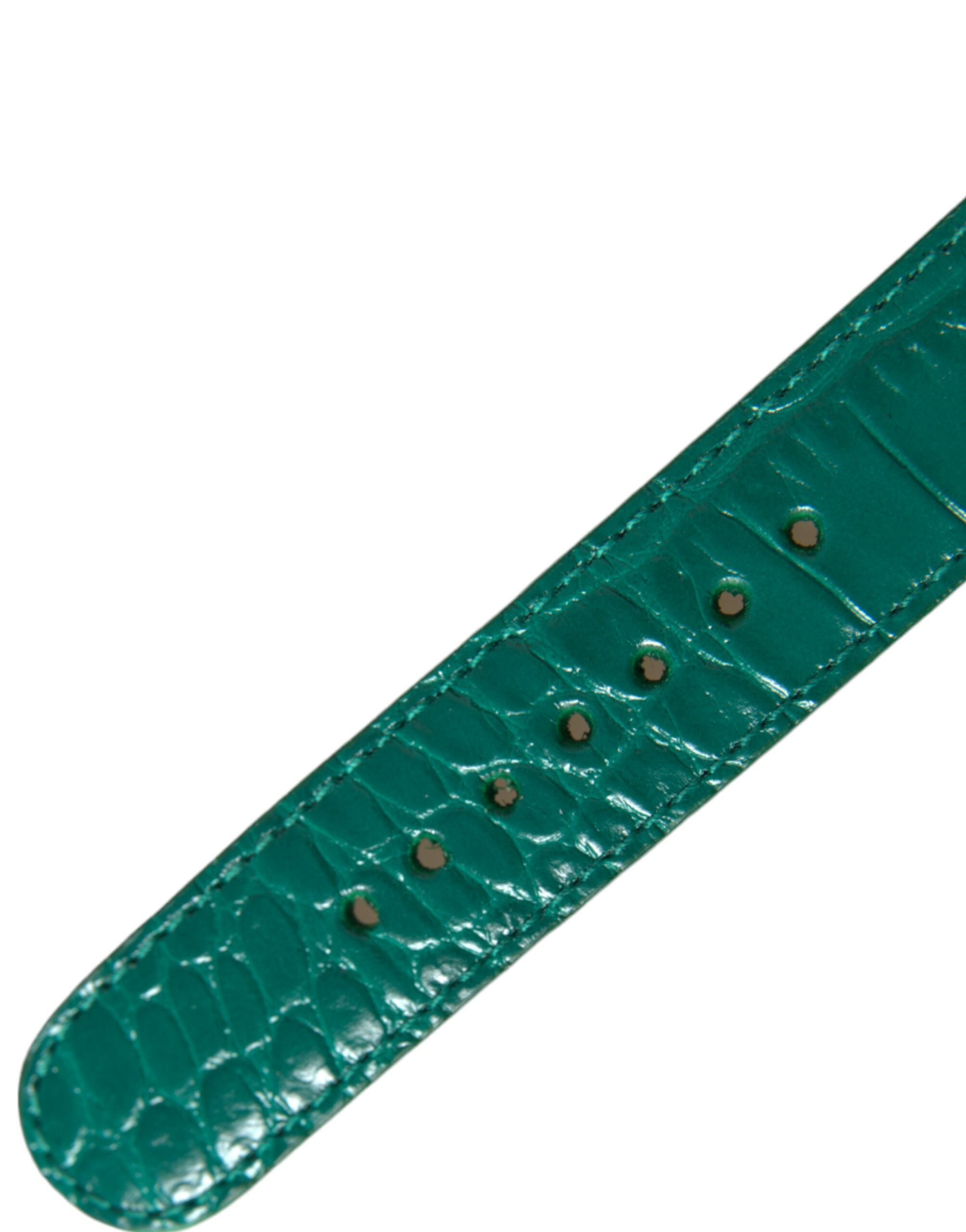 Dolce & Gabbana Elegant Green Leather Neck Band - Luksuslaukut ja asusteet Dolce & Gabbana - Tutustu YVES JAVANNI® 