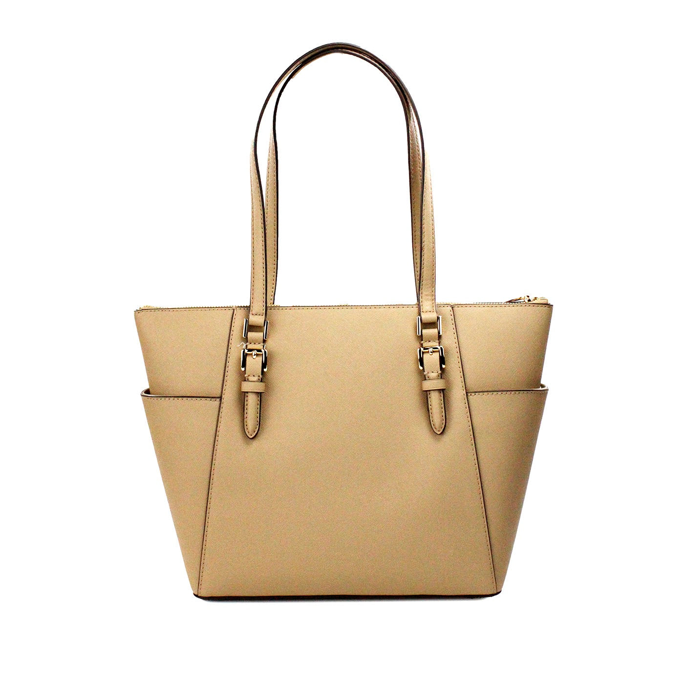 Michael Kors Charlotte Camel Large Leather Top Zip Tote Bag Purse - Luksusmuotia Michael Kors - Tutustu YVES JAVANNI® 