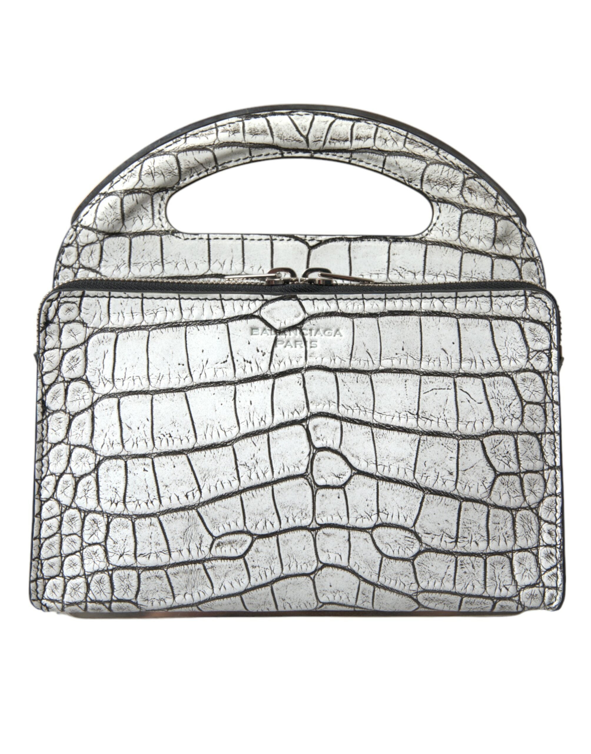 Balenciaga Metallic Silver Alligator Leather Mini Bag - Luksusmuotia Balenciaga - Tutustu YVES JAVANNI® 