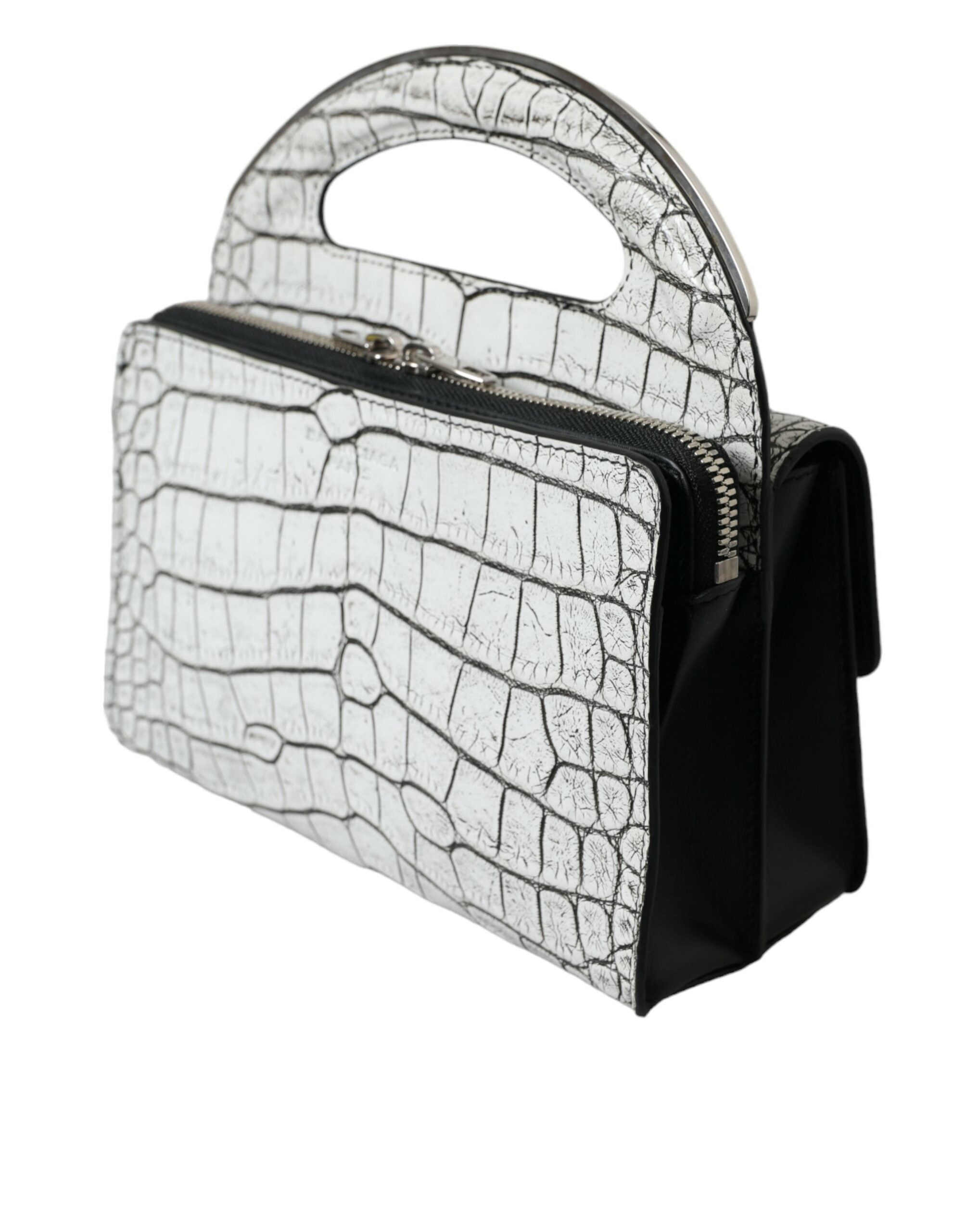 Balenciaga Metallic Silver Alligator Leather Mini Bag - Luksusmuotia Balenciaga - Tutustu YVES JAVANNI® 