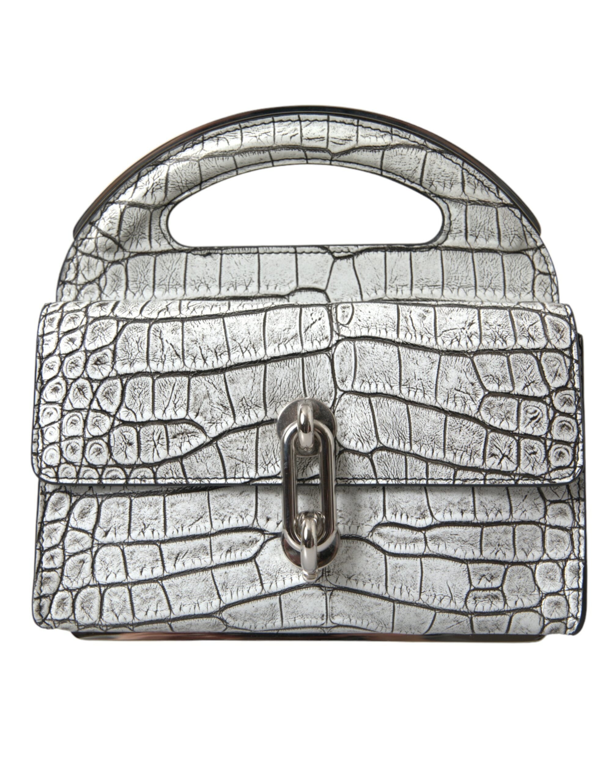 Balenciaga Metallic Silver Alligator Leather Mini Bag - Luksusmuotia Balenciaga - Tutustu YVES JAVANNI® 