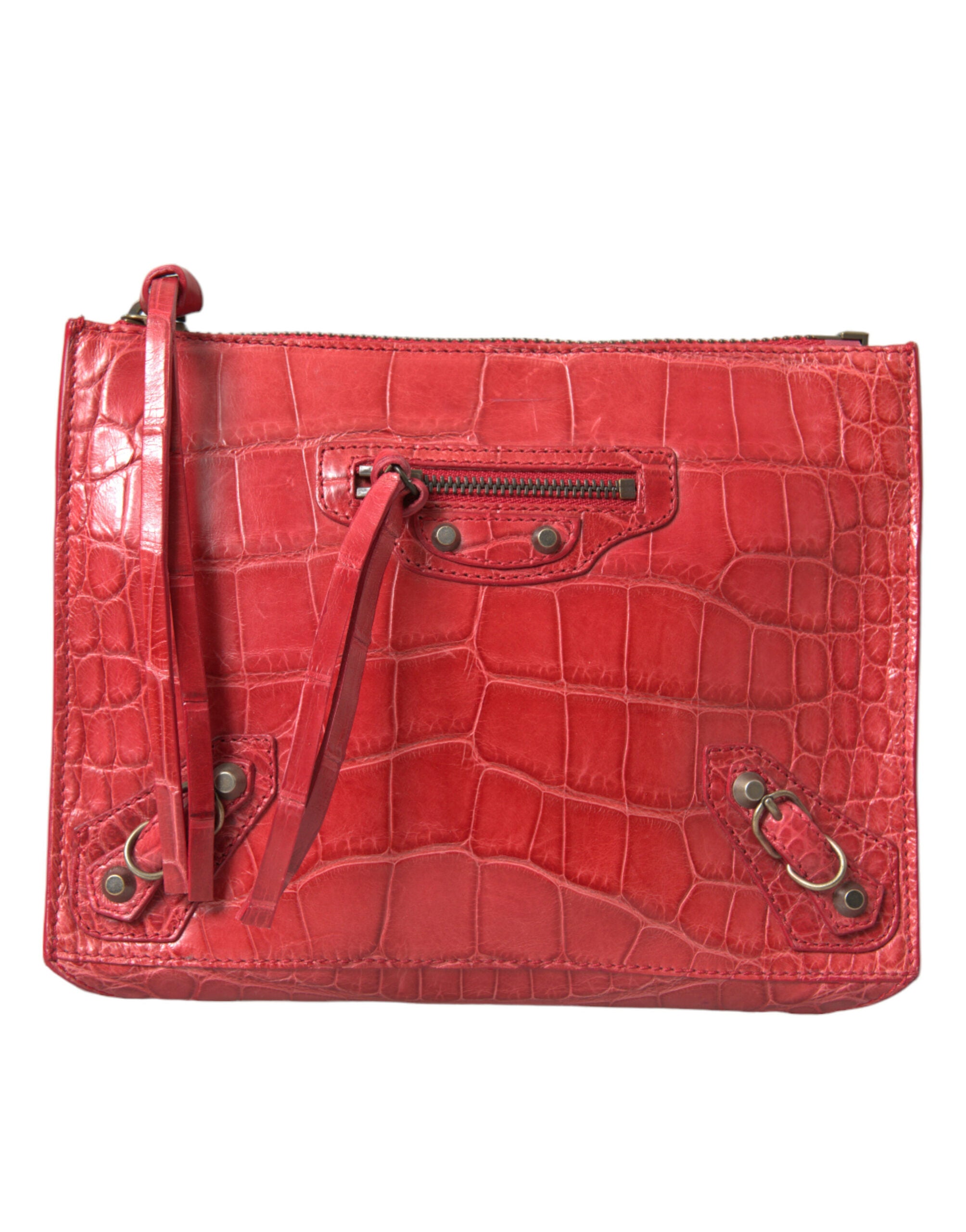 Balenciaga Exotic Red Alligator Leather Clutch - Luksusmuotia Balenciaga - Tutustu YVES JAVANNI® 