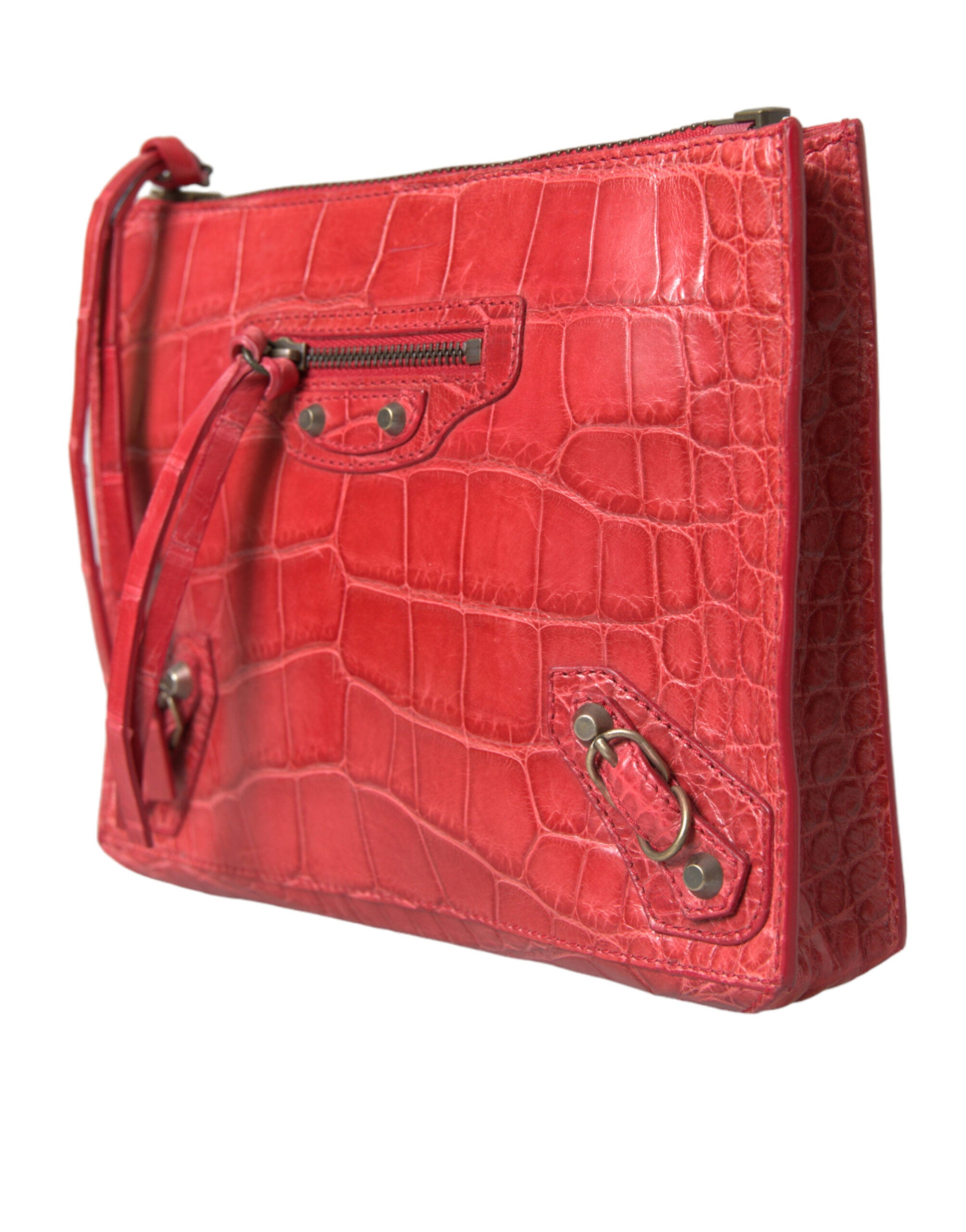 Balenciaga Exotic Red Alligator Leather Clutch - Luksusmuotia Balenciaga - Tutustu YVES JAVANNI® 