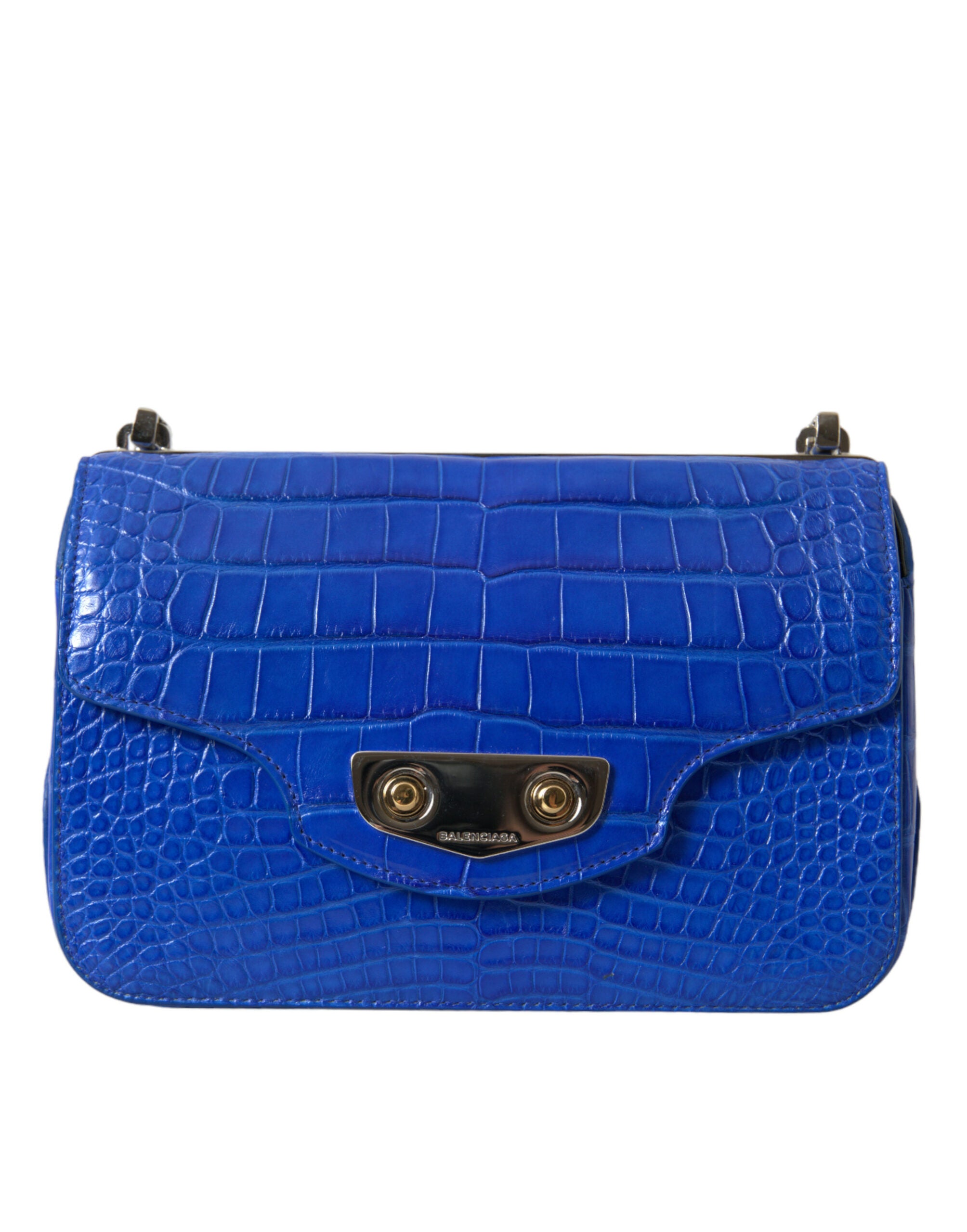 Balenciaga Alligator Skin Mini Shoulder Bag - Elegant Blue - Luksusmuotia Balenciaga - Tutustu YVES JAVANNI® 