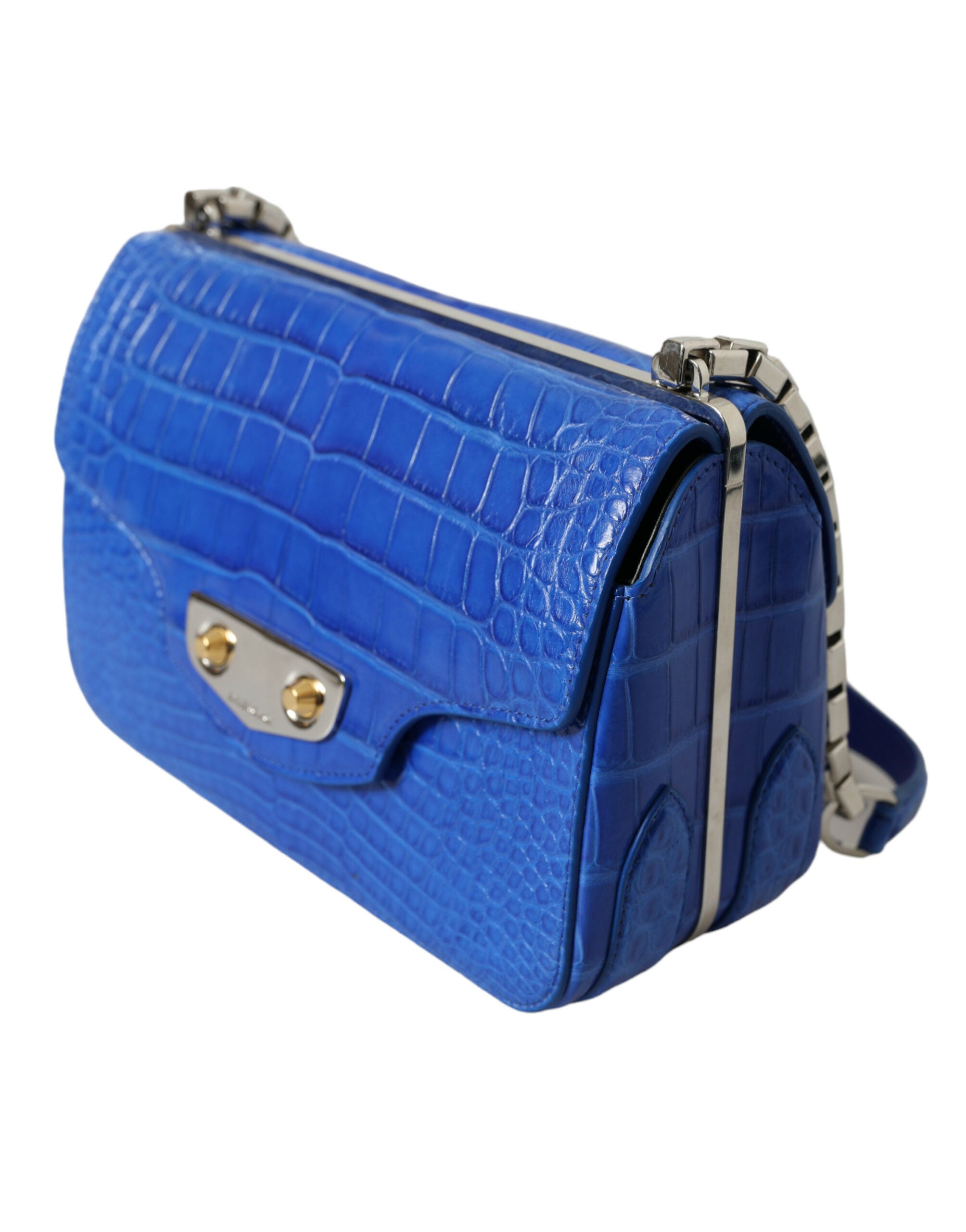 Balenciaga Alligator Skin Mini Shoulder Bag - Elegant Blue - Luksusmuotia Balenciaga - Tutustu YVES JAVANNI® 