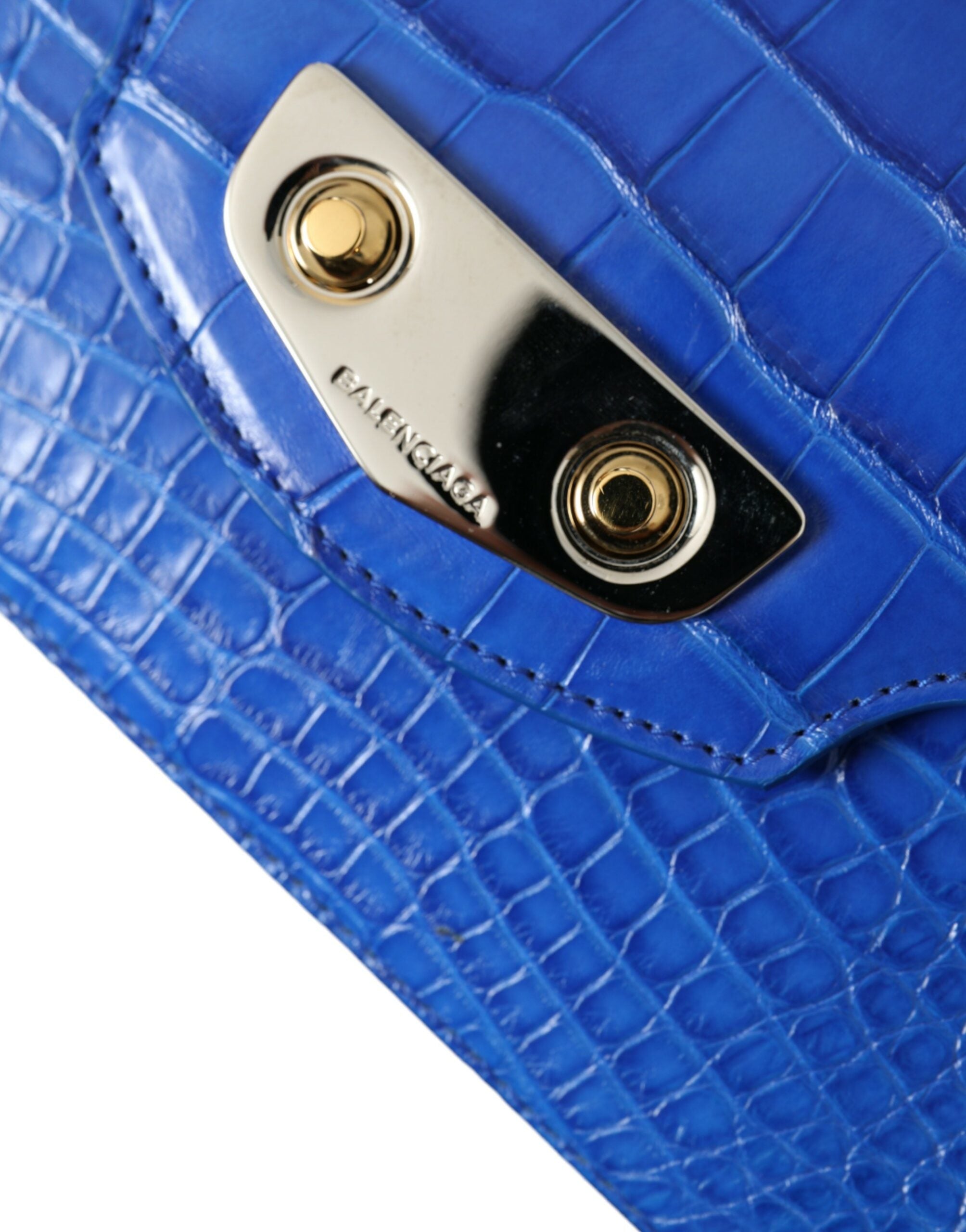 Balenciaga Alligator Skin Mini Shoulder Bag - Elegant Blue - Luksusmuotia Balenciaga - Tutustu YVES JAVANNI® 