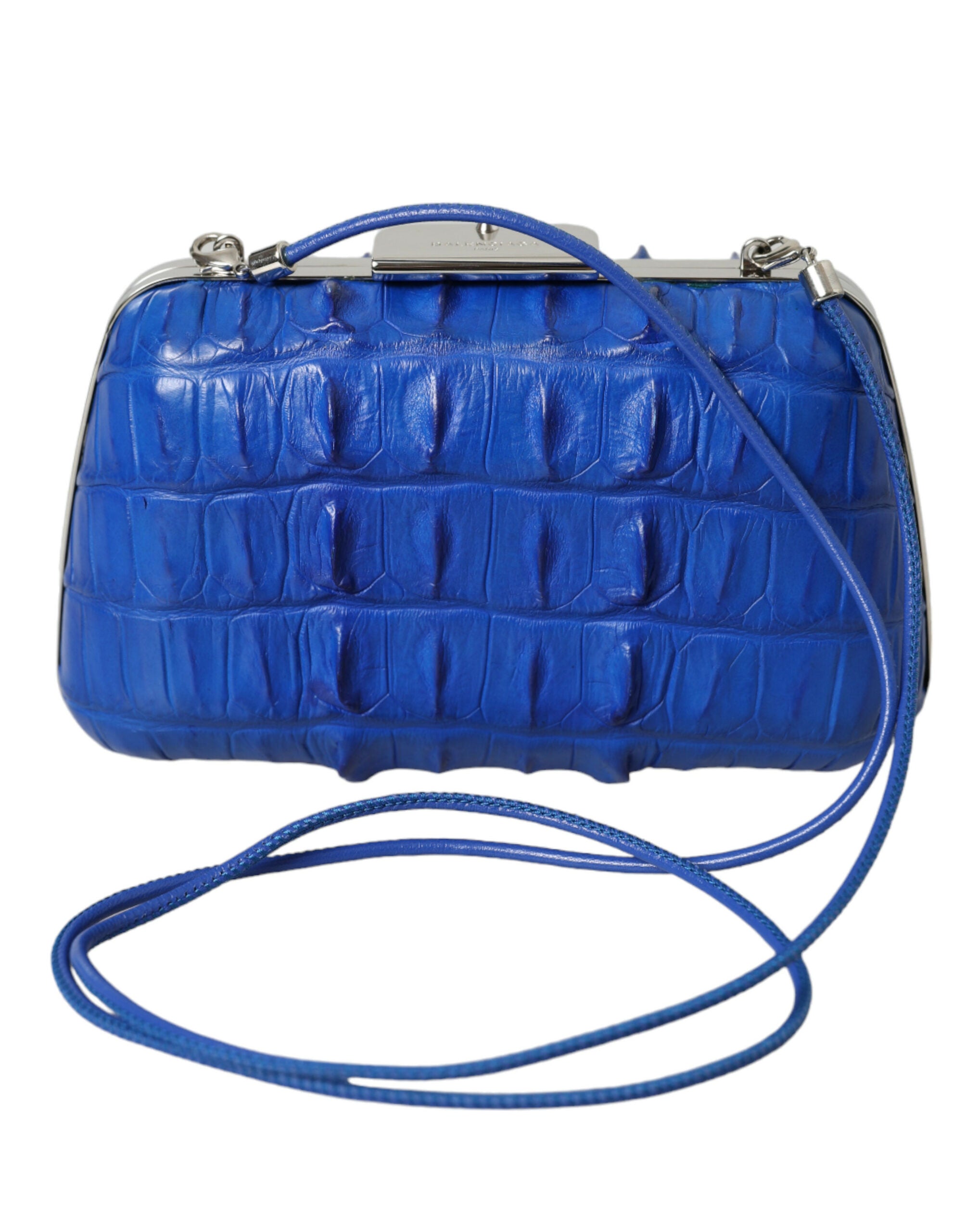 Balenciaga Electric Blue Crocodile Skin Clutch - Luksusmuotia Balenciaga - Tutustu YVES JAVANNI® 