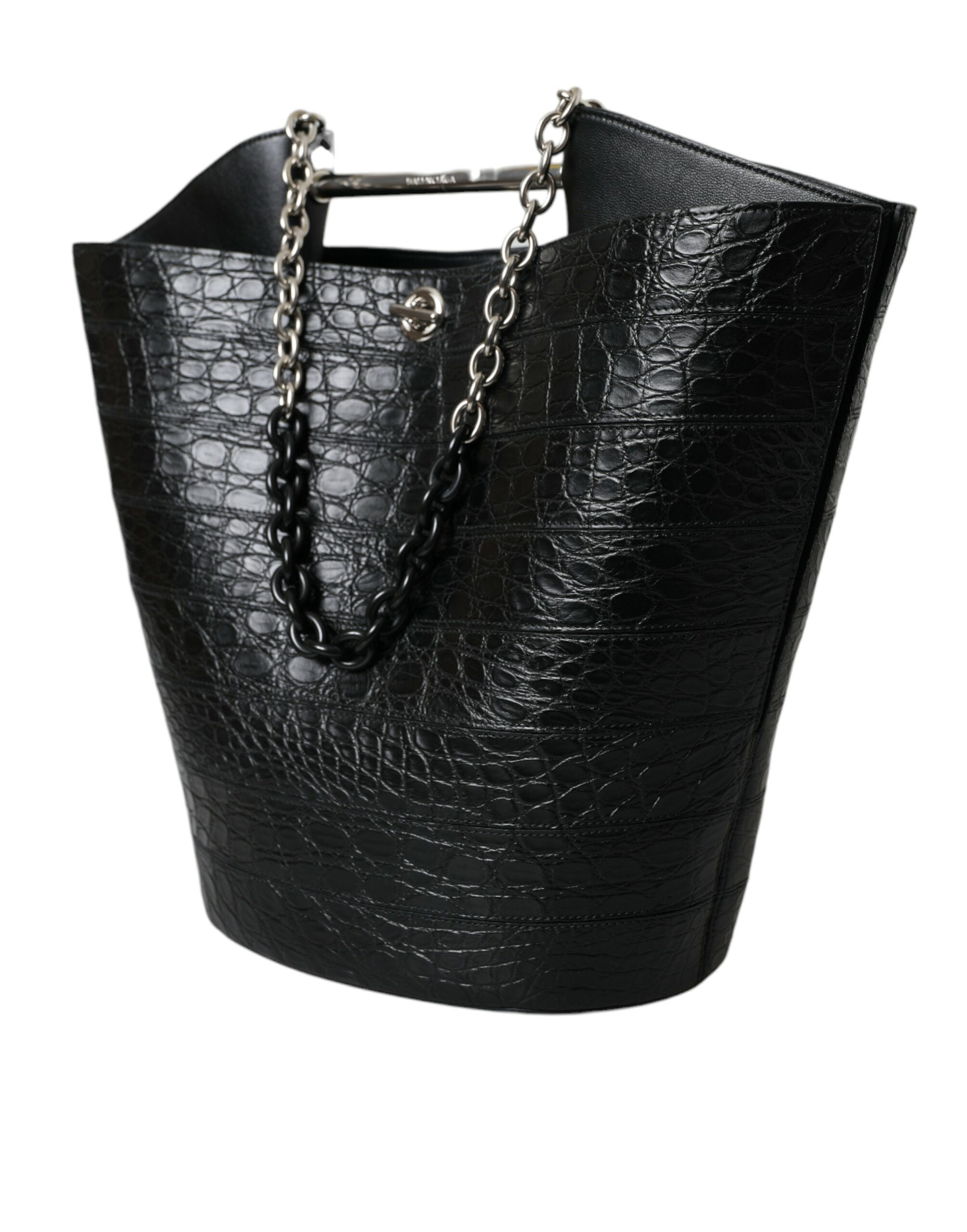 Balenciaga Elegant Black Crocodile Leather Maxi Bucket Bag - Luksusmuotia Balenciaga - Tutustu YVES JAVANNI® 