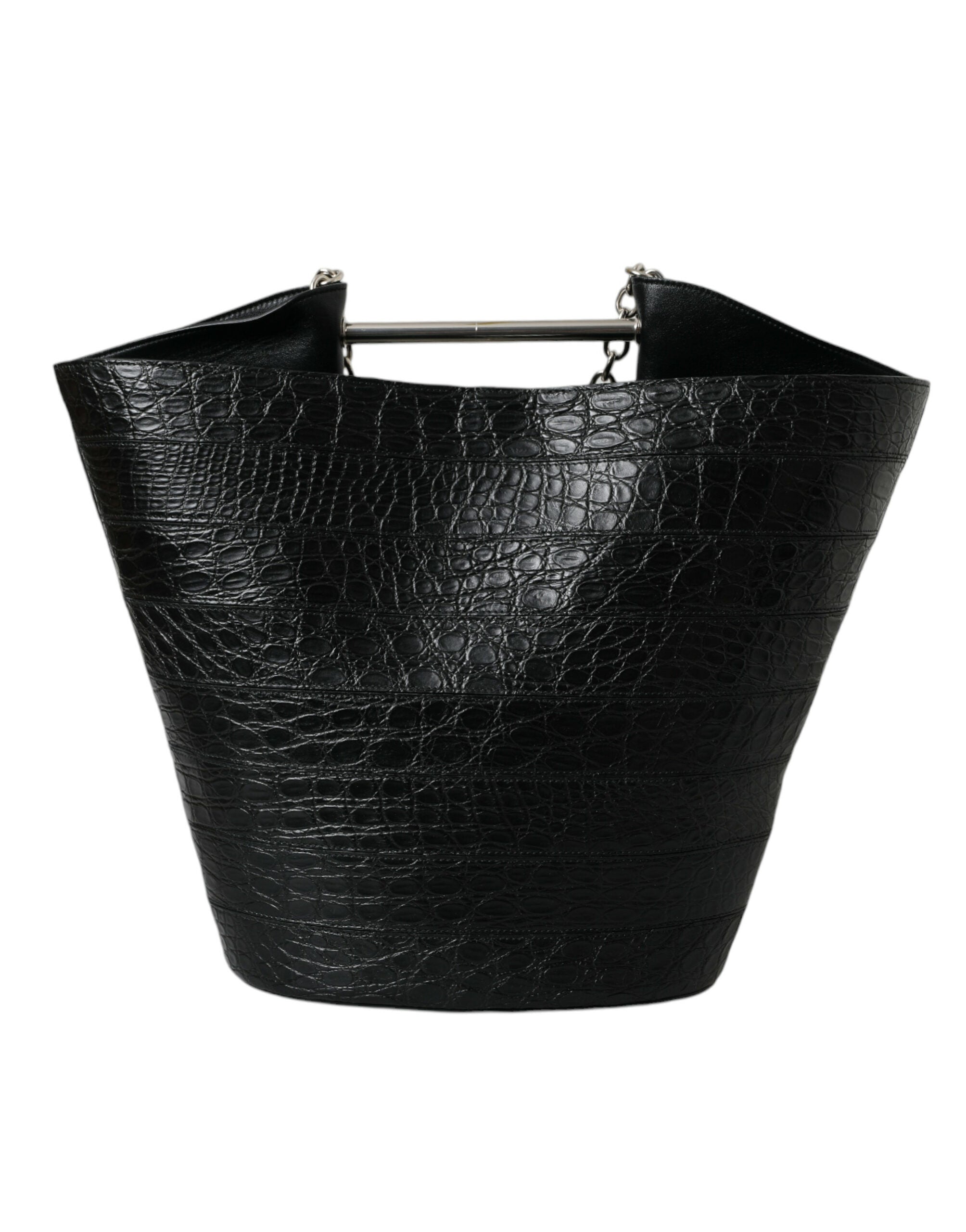 Balenciaga Elegant Black Crocodile Leather Maxi Bucket Bag - Luksusmuotia Balenciaga - Tutustu YVES JAVANNI® 