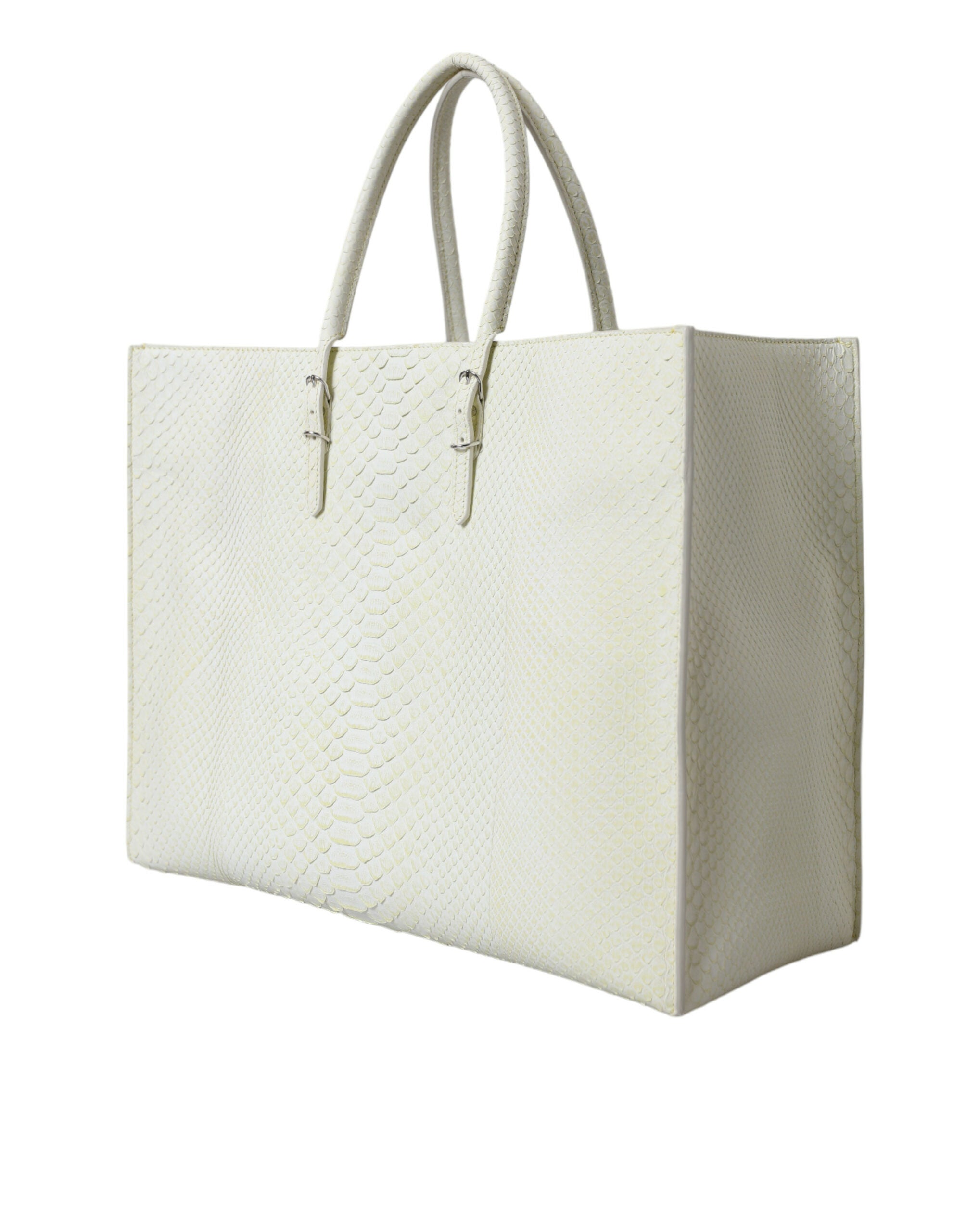 Balenciaga Chic Python Leather Tote in White & Yellow - Luksusmuotia Balenciaga - Tutustu YVES JAVANNI® 