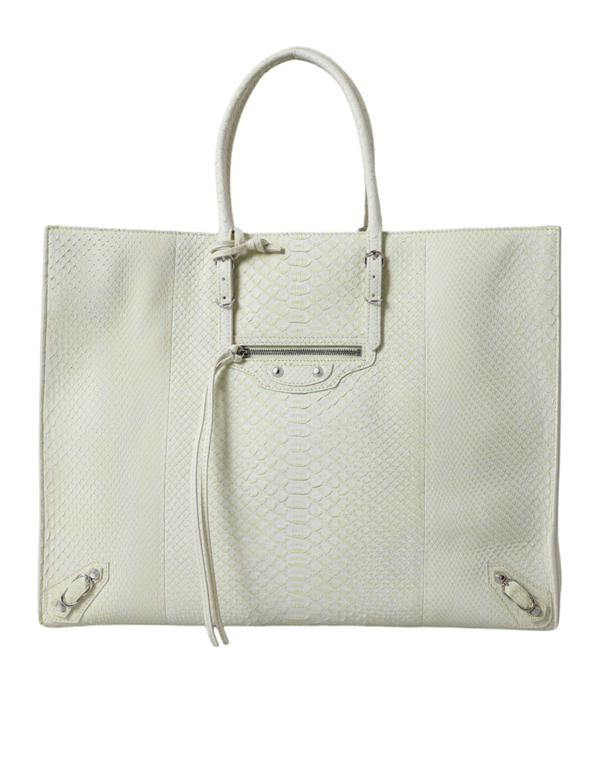 Balenciaga Chic Python Leather Tote in White & Yellow - Luksuslaukut ja asusteet Balenciaga - Tutustu YVES JAVANNI® 